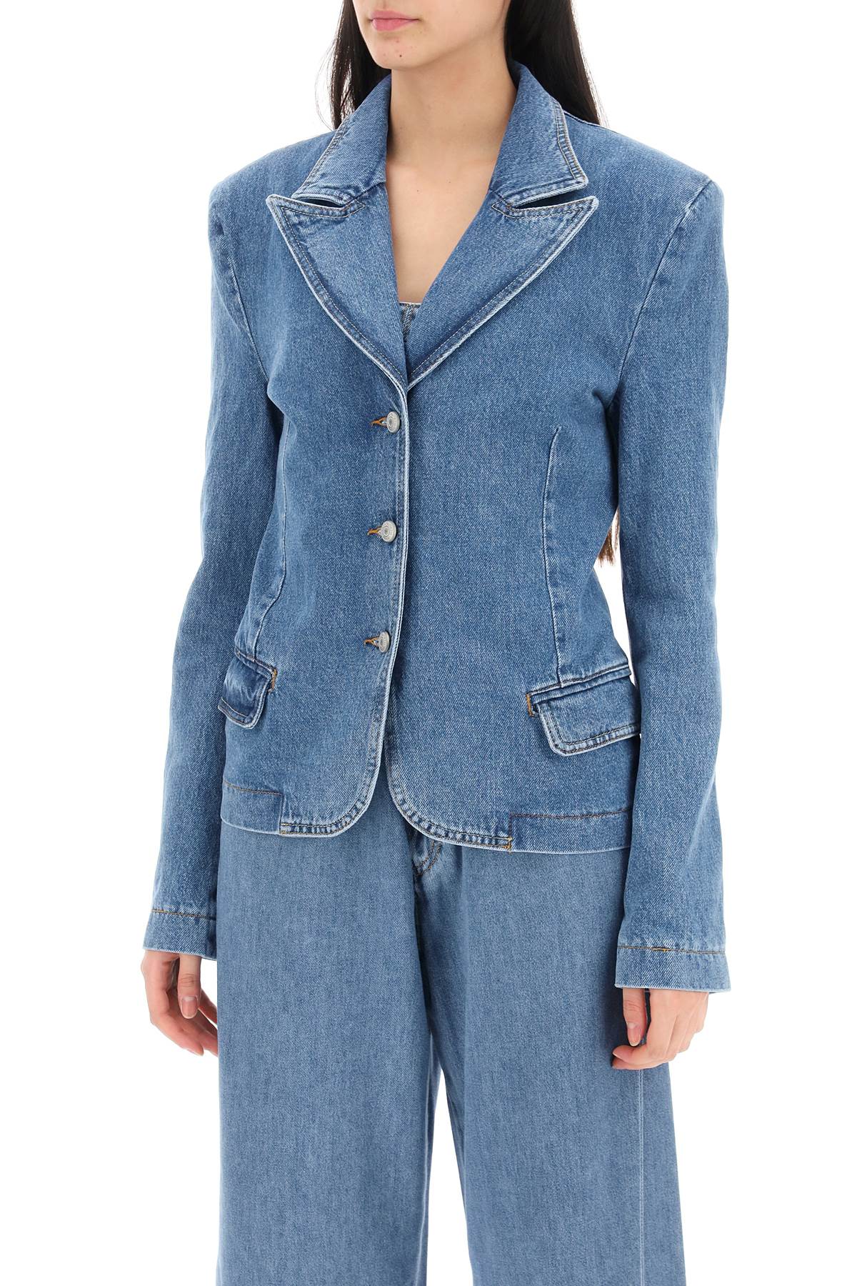 Magda Butrym Single-Breasted Jacket In Denim