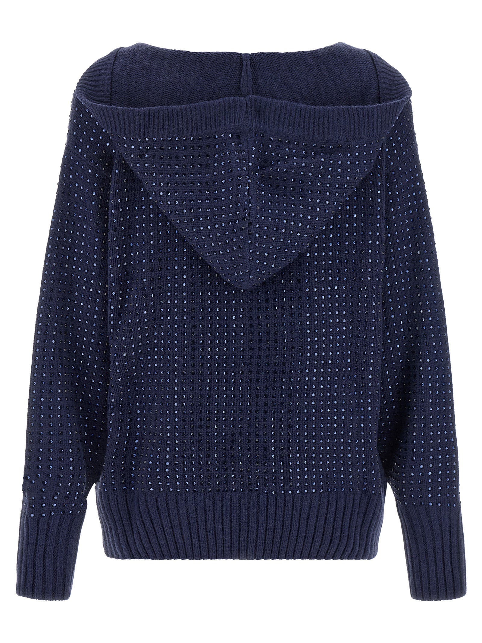 Pinko 'Seicento' Cardigan With Rhinestones And Hood