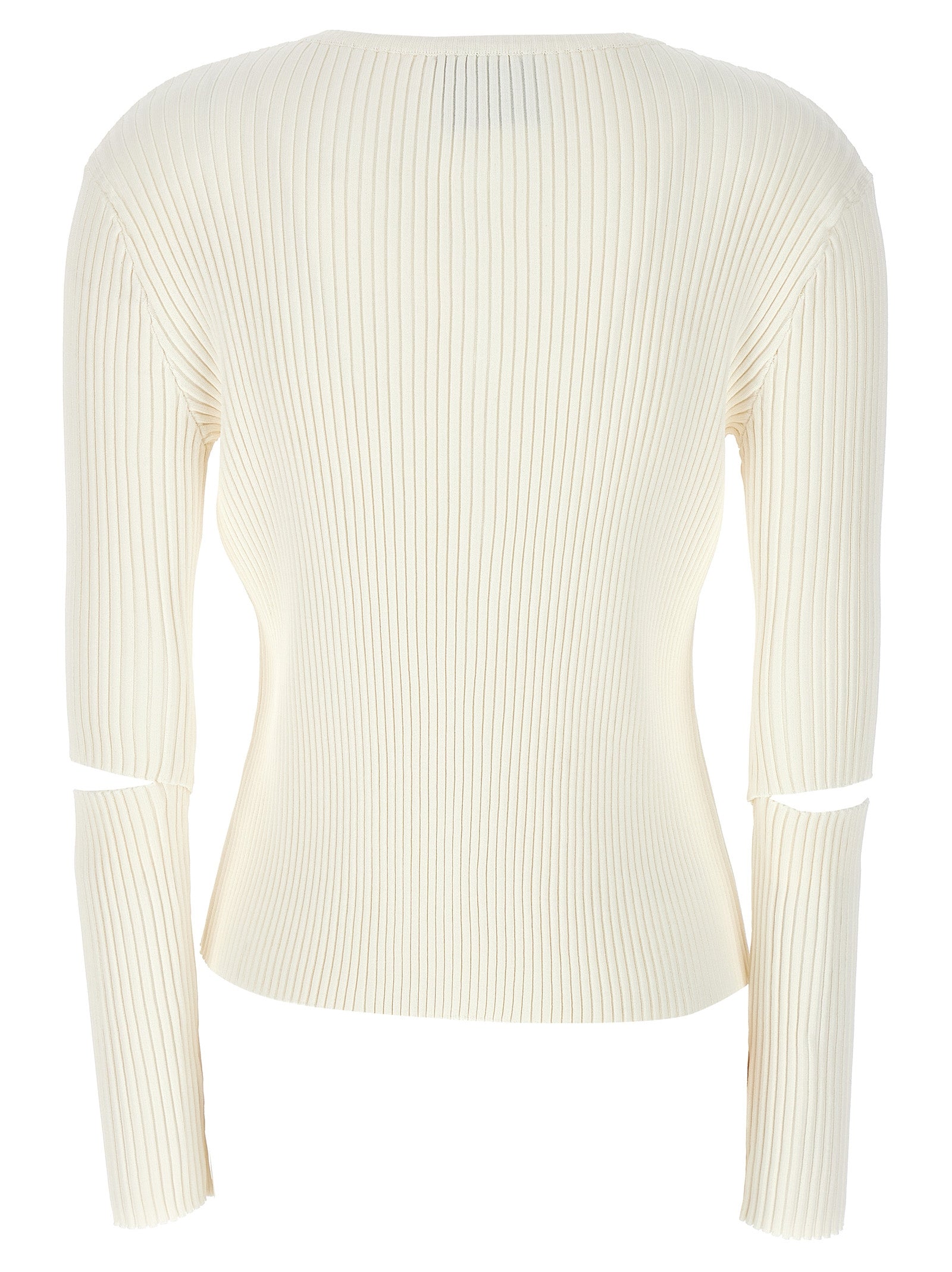 Nude Cutout Detail Ribbed Cardigan