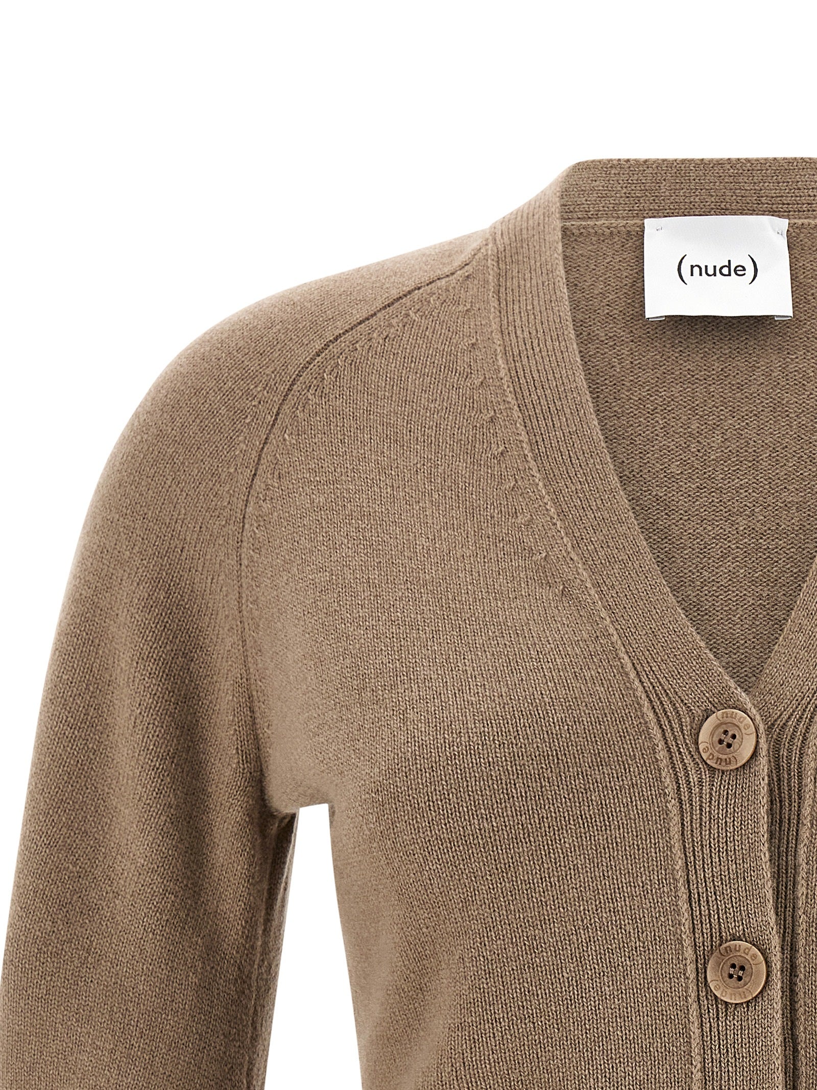 Nude Curved Sleeves Cardigan