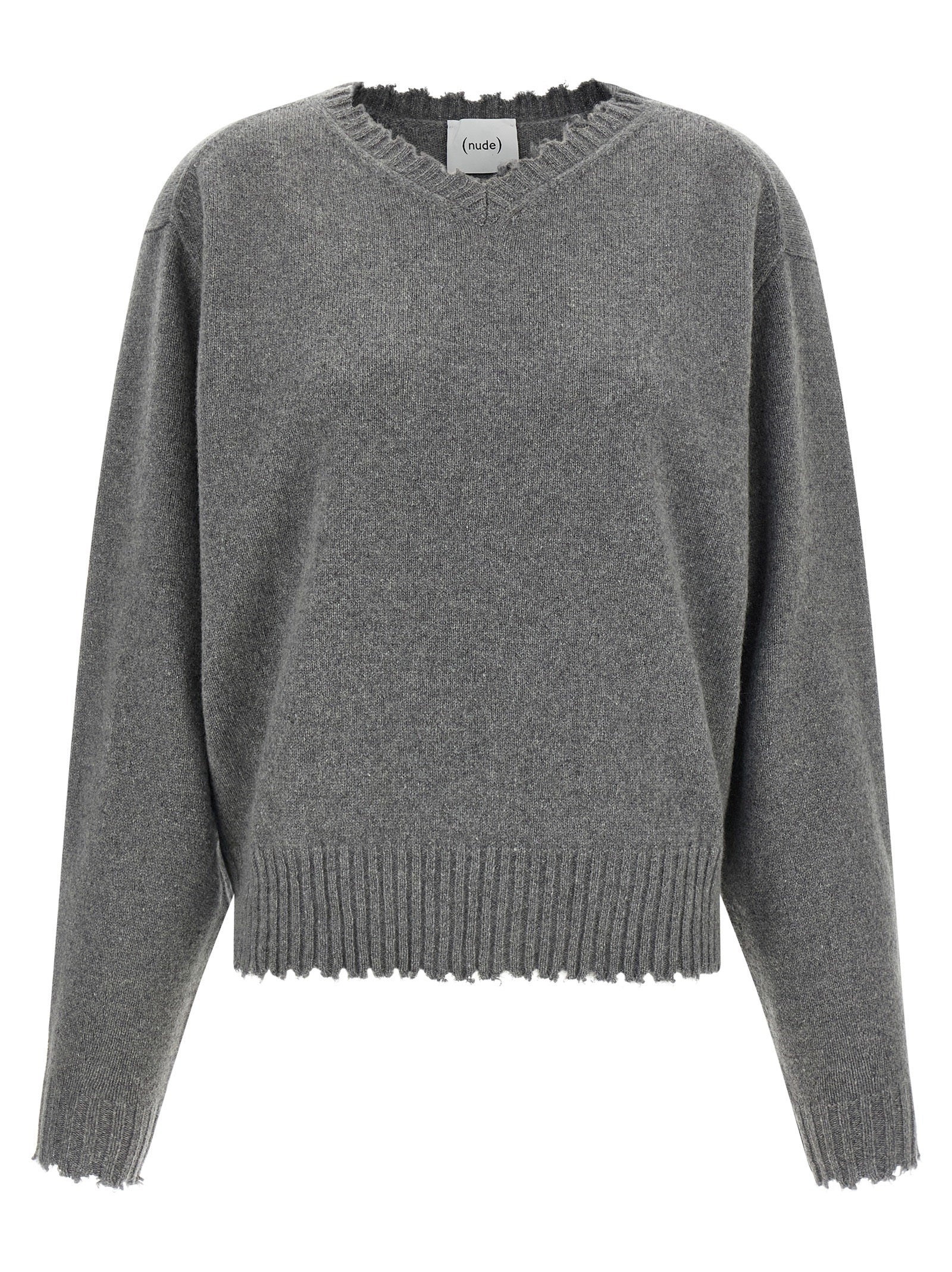 Nude Fringed Hem Sweater