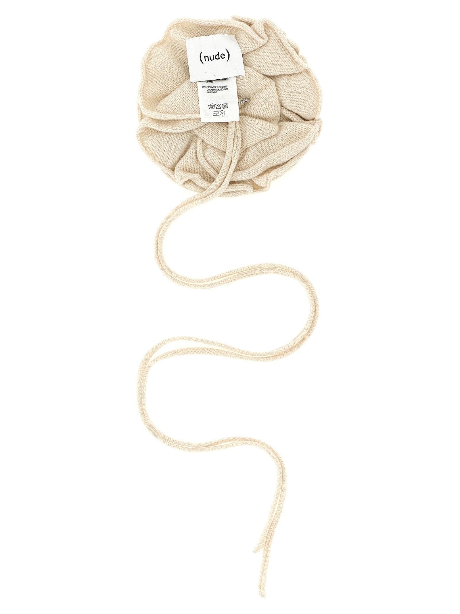 Nude Knitted Pin With Drawstring