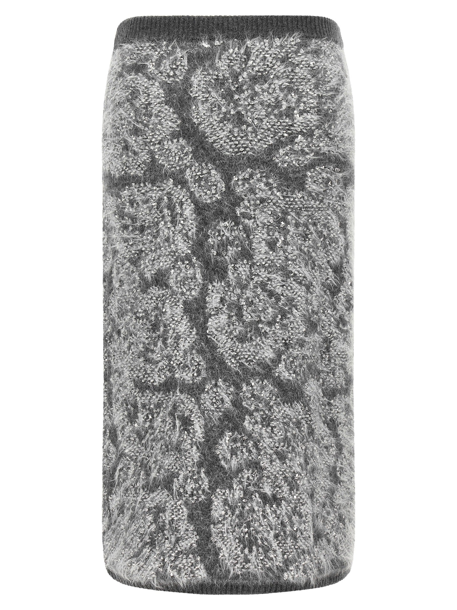 Nude Jacquard Knit Skirt