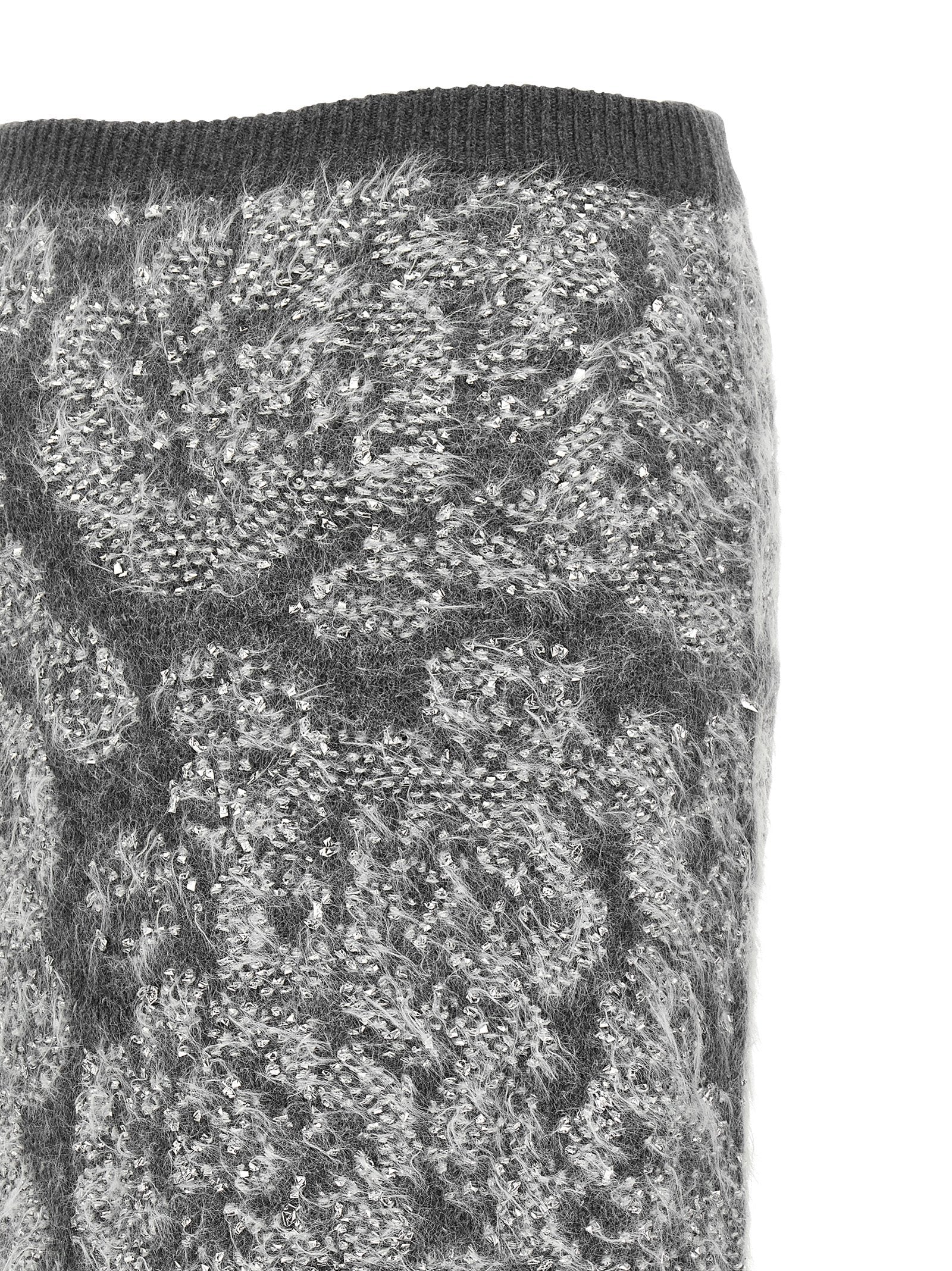Nude Jacquard Knit Skirt