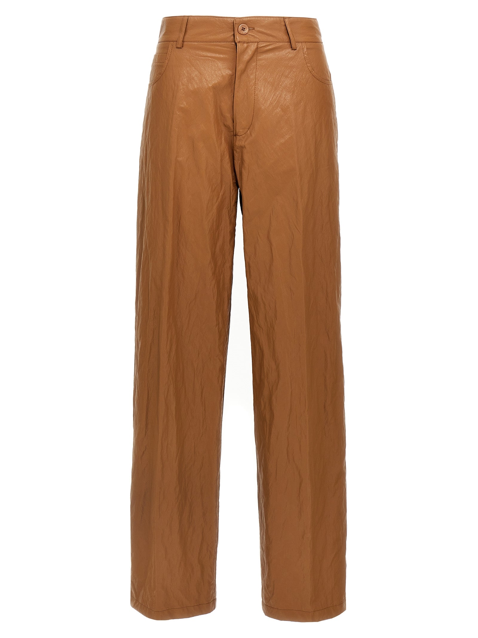 Nude Leather-Effect Pants