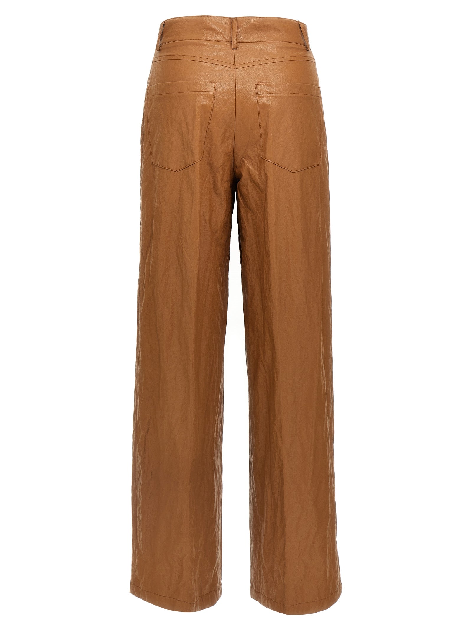 Nude Leather-Effect Pants