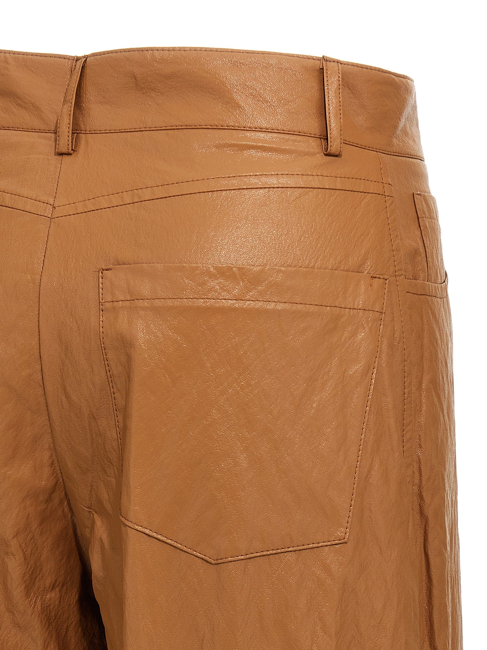 Nude Leather-Effect Pants