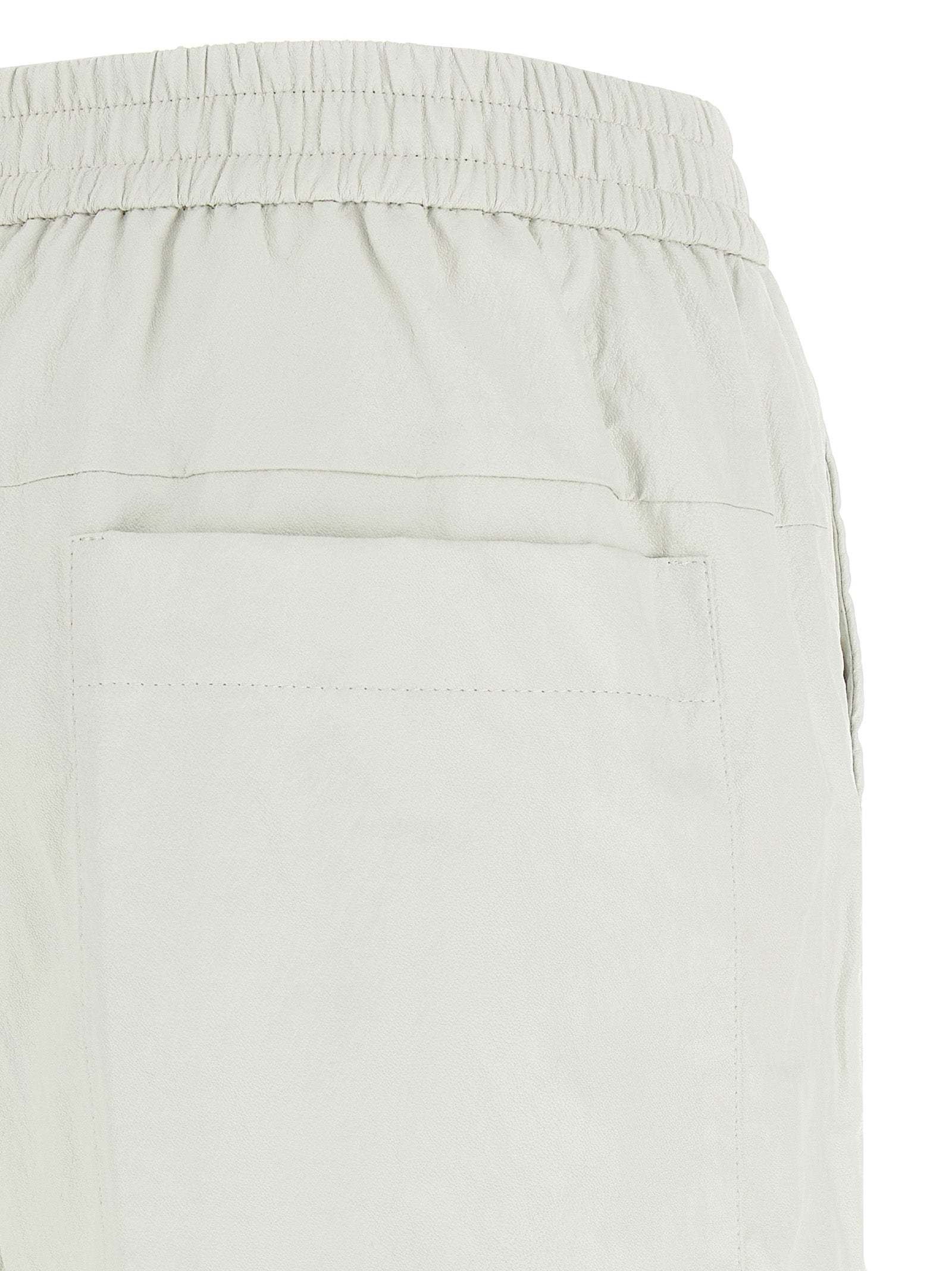 Nude Leather-Effect Bermuda Shorts