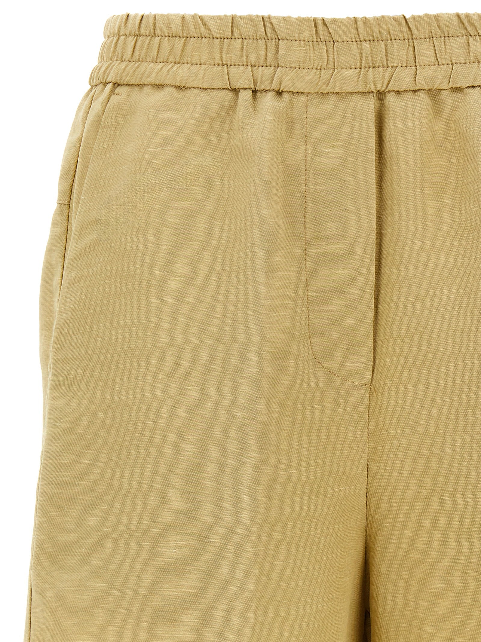 Nude Linen Bermuda Shorts