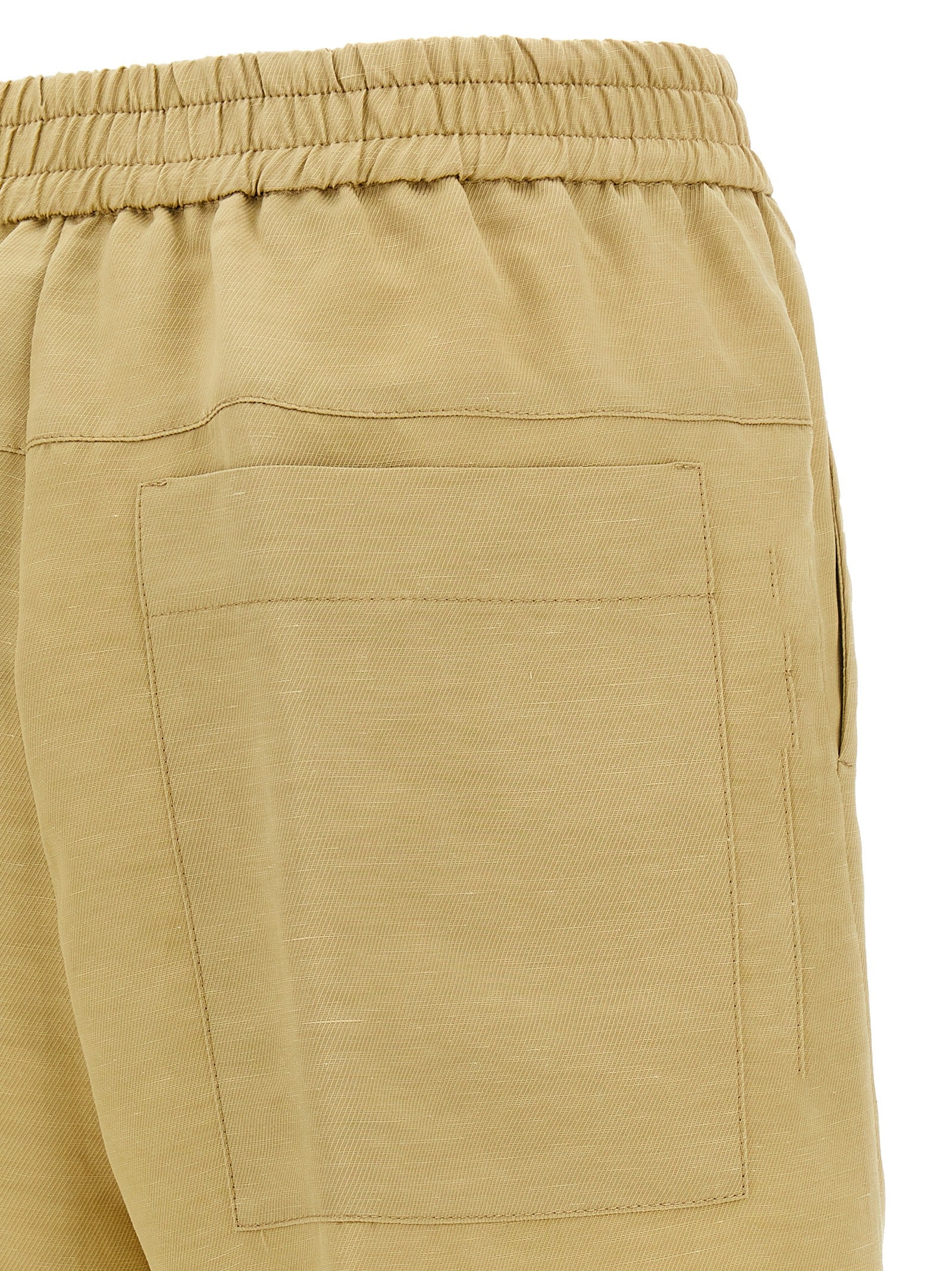 Nude Linen Bermuda Shorts