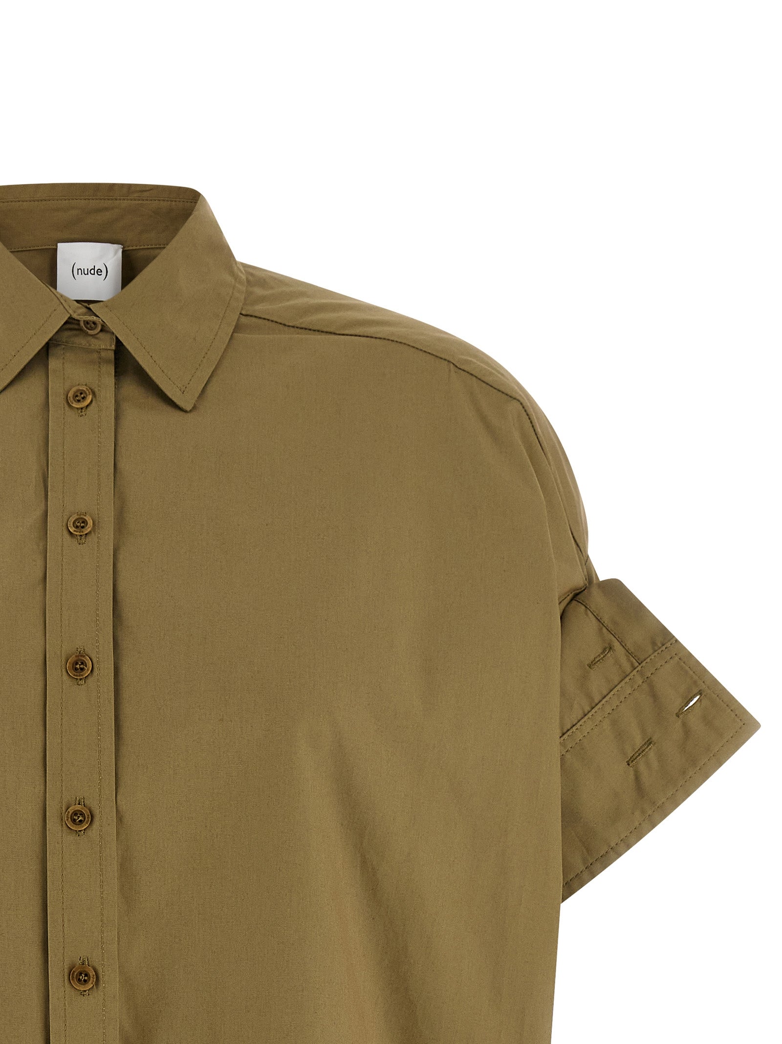 Nude Adjustable Sleeve Turn-Up Shirt