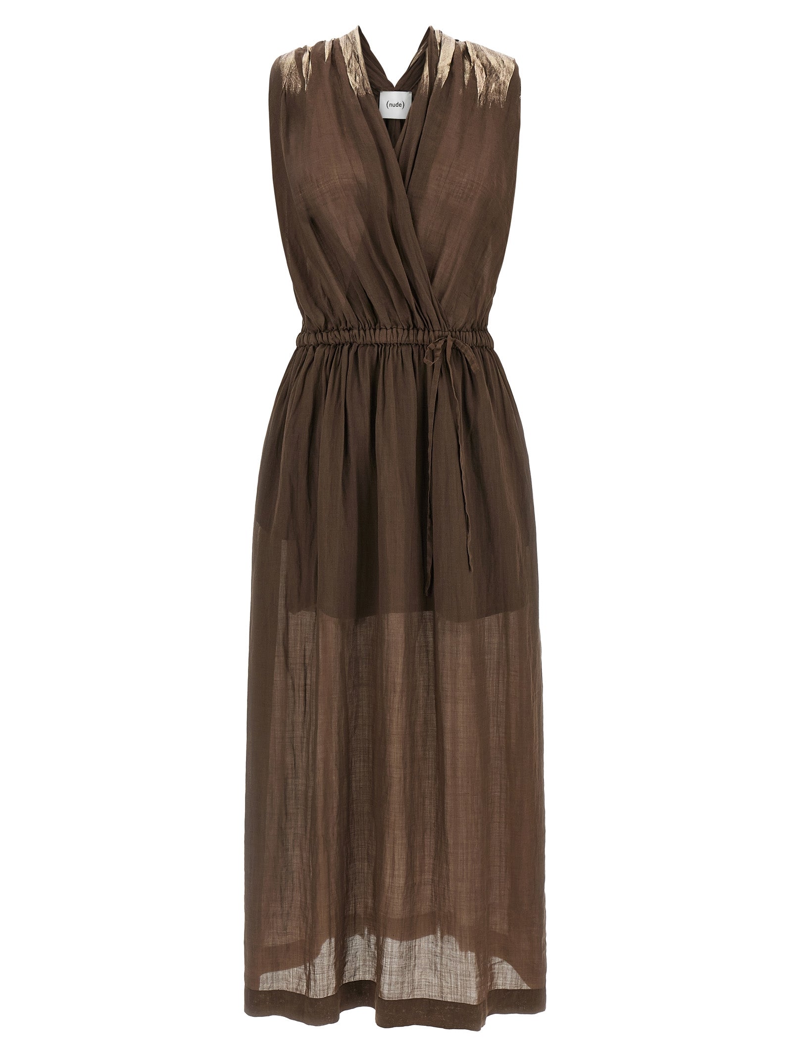 Nude Linen Blend Dress