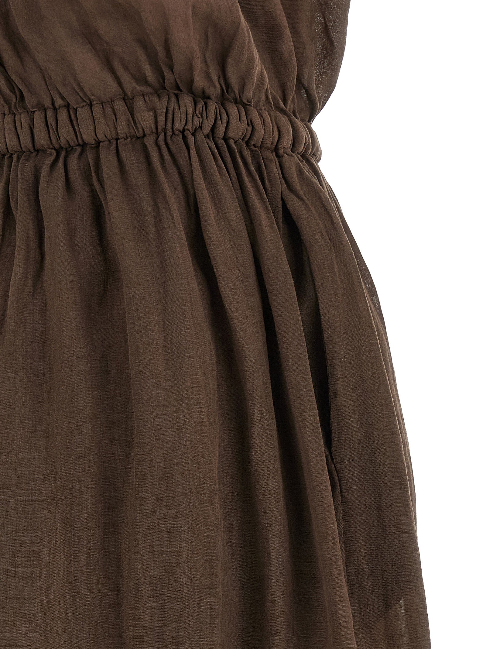 Nude Linen Blend Dress