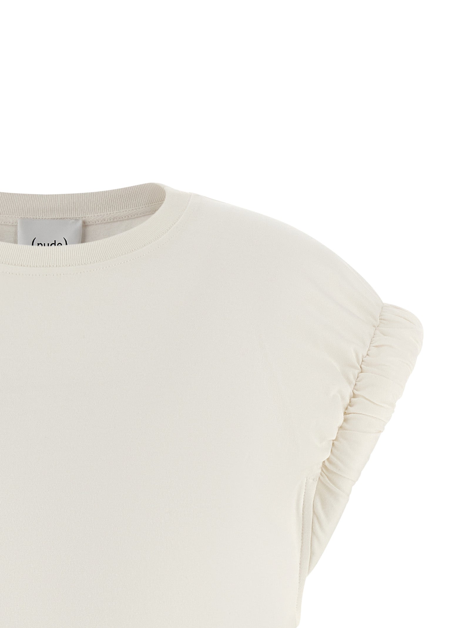 Nude Curled Sleeve T-Shirt