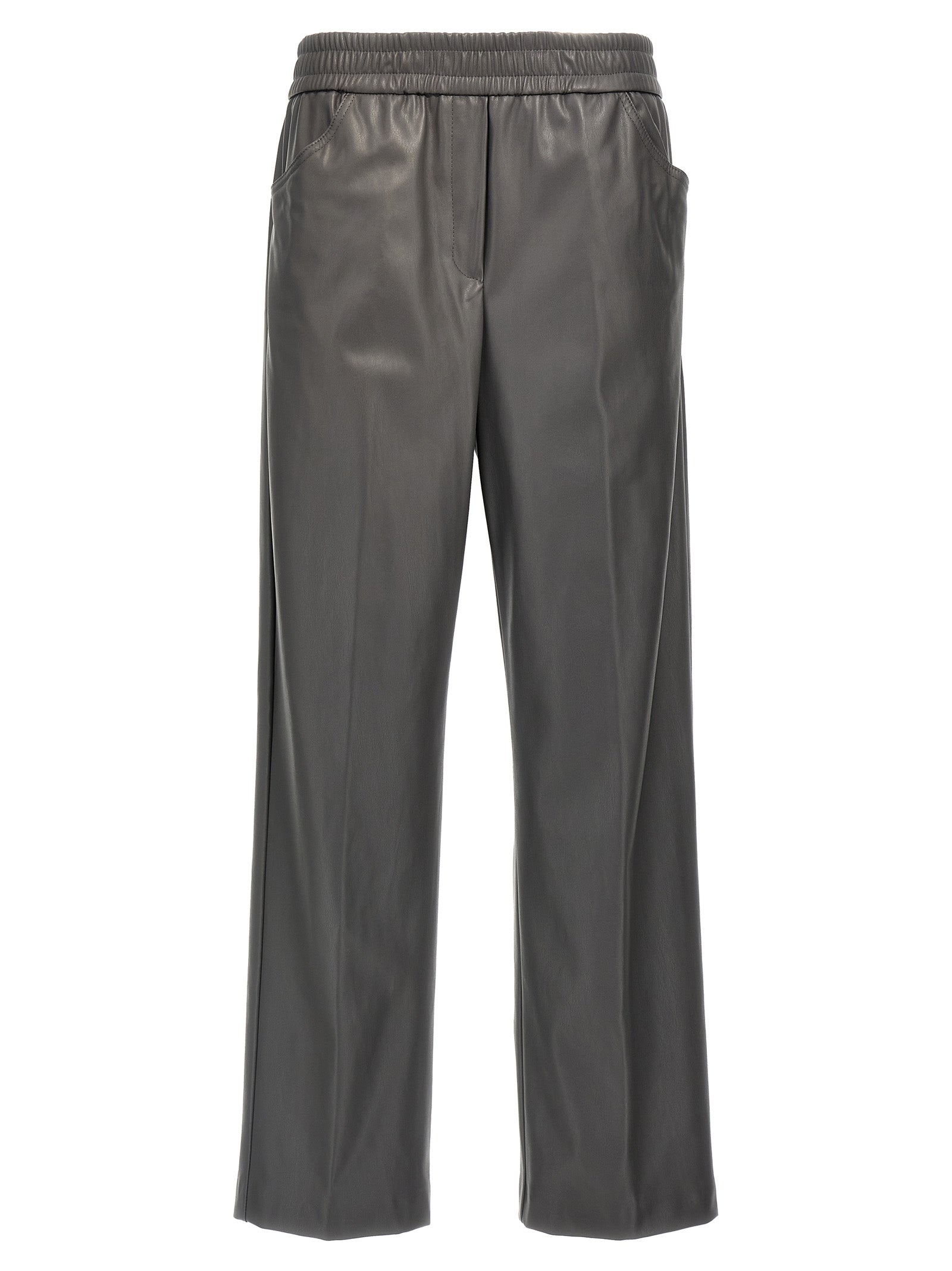 Nude Faux Leather Trousers