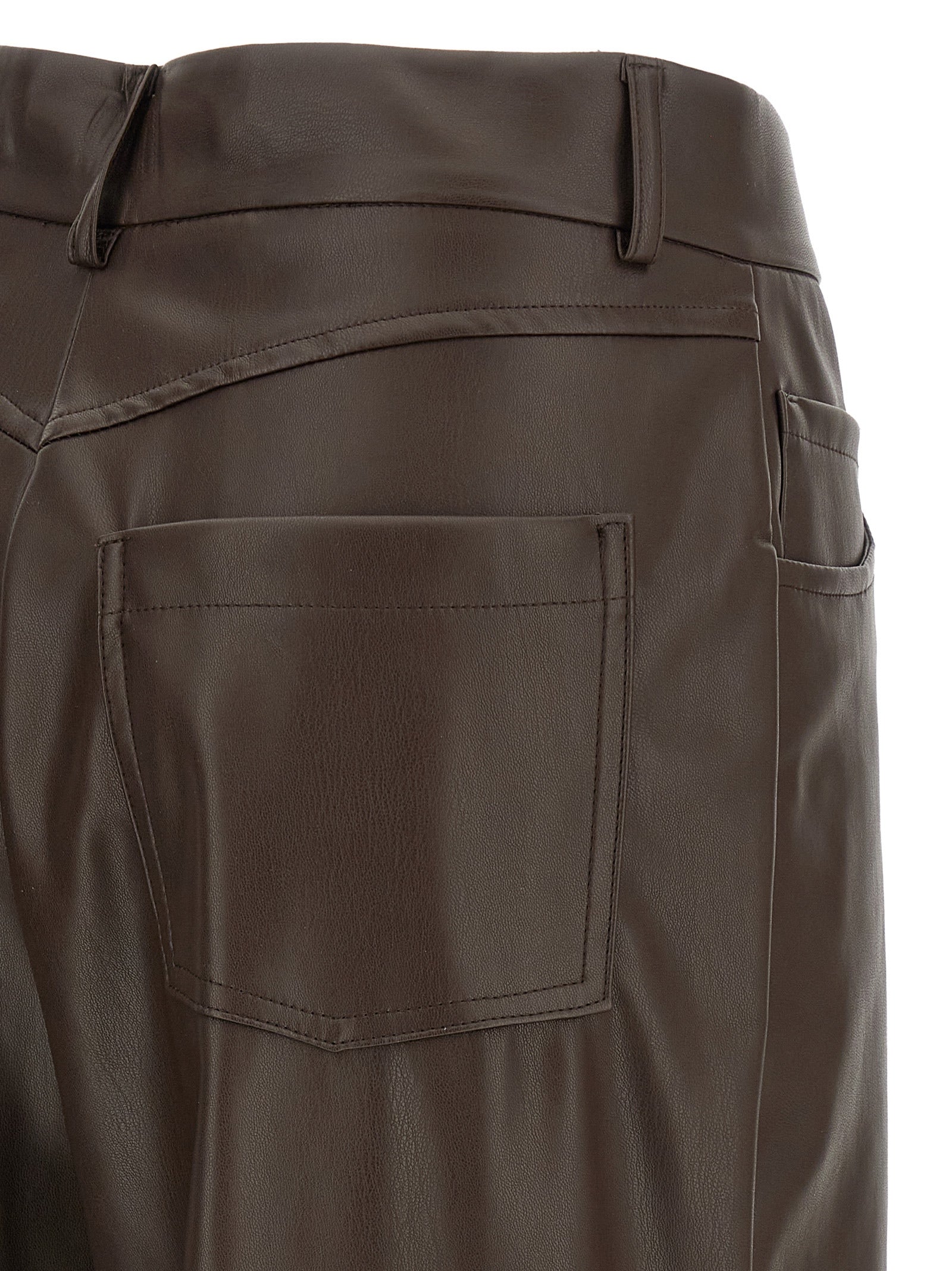 Nude Leather-Effect Bermuda Shorts