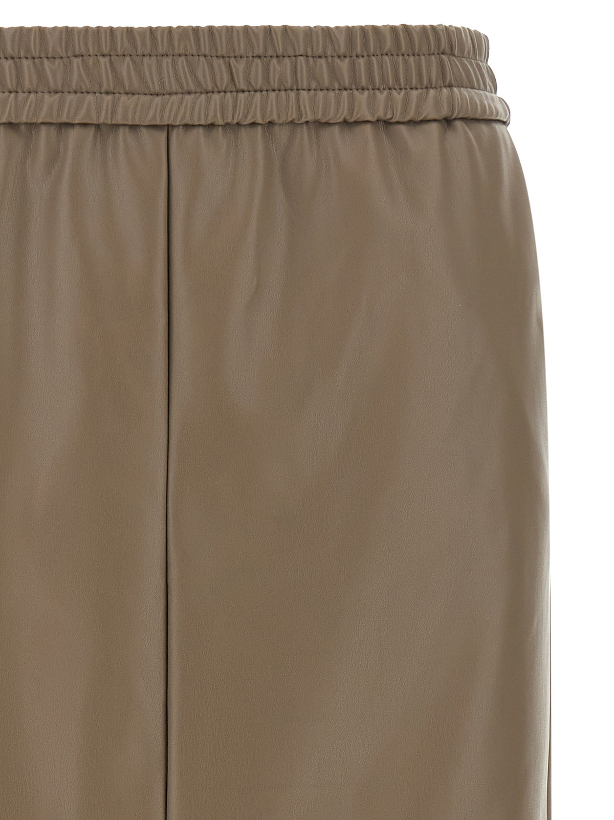 Nude Eco-Leather Panel Skirt