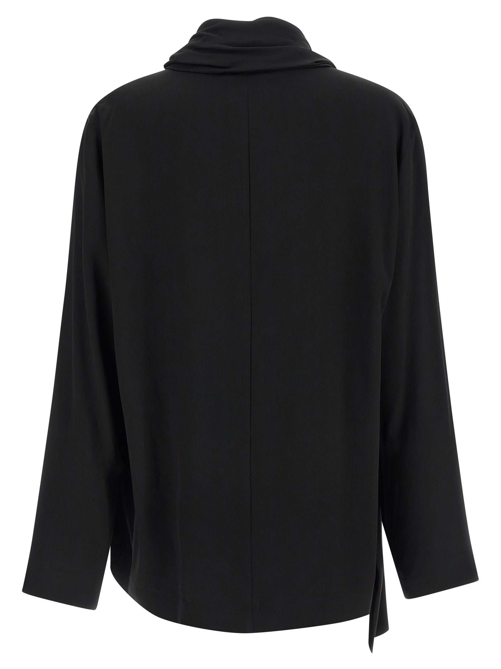 Nude Draped Panel Blouse