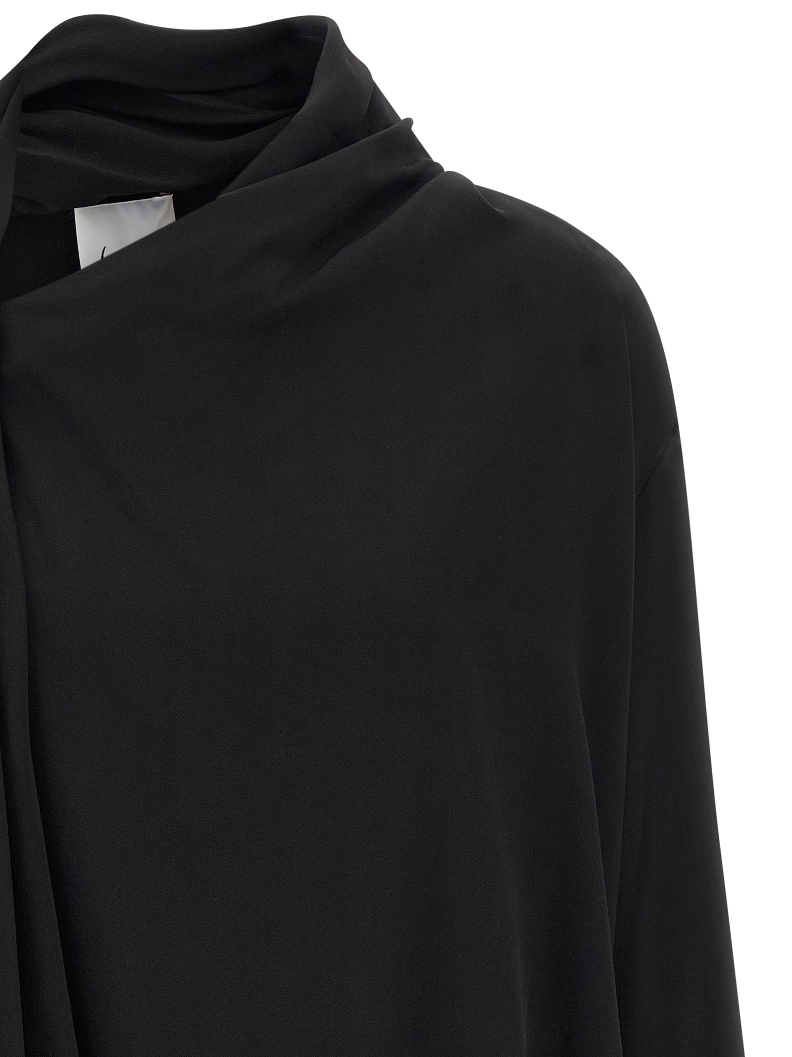 Nude Draped Panel Blouse