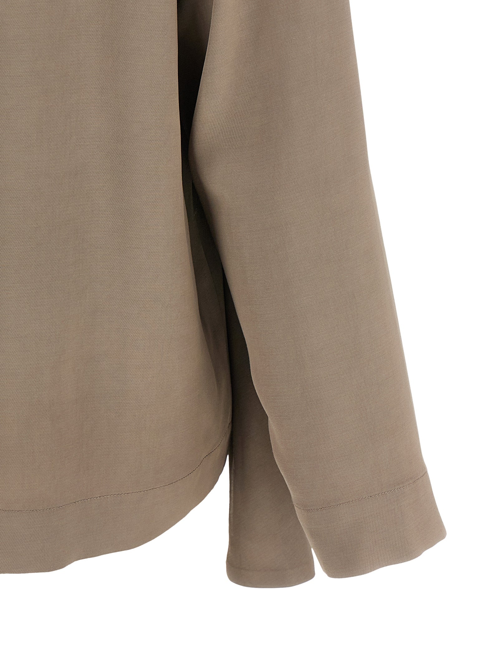 Nude Draped Panel Blouse