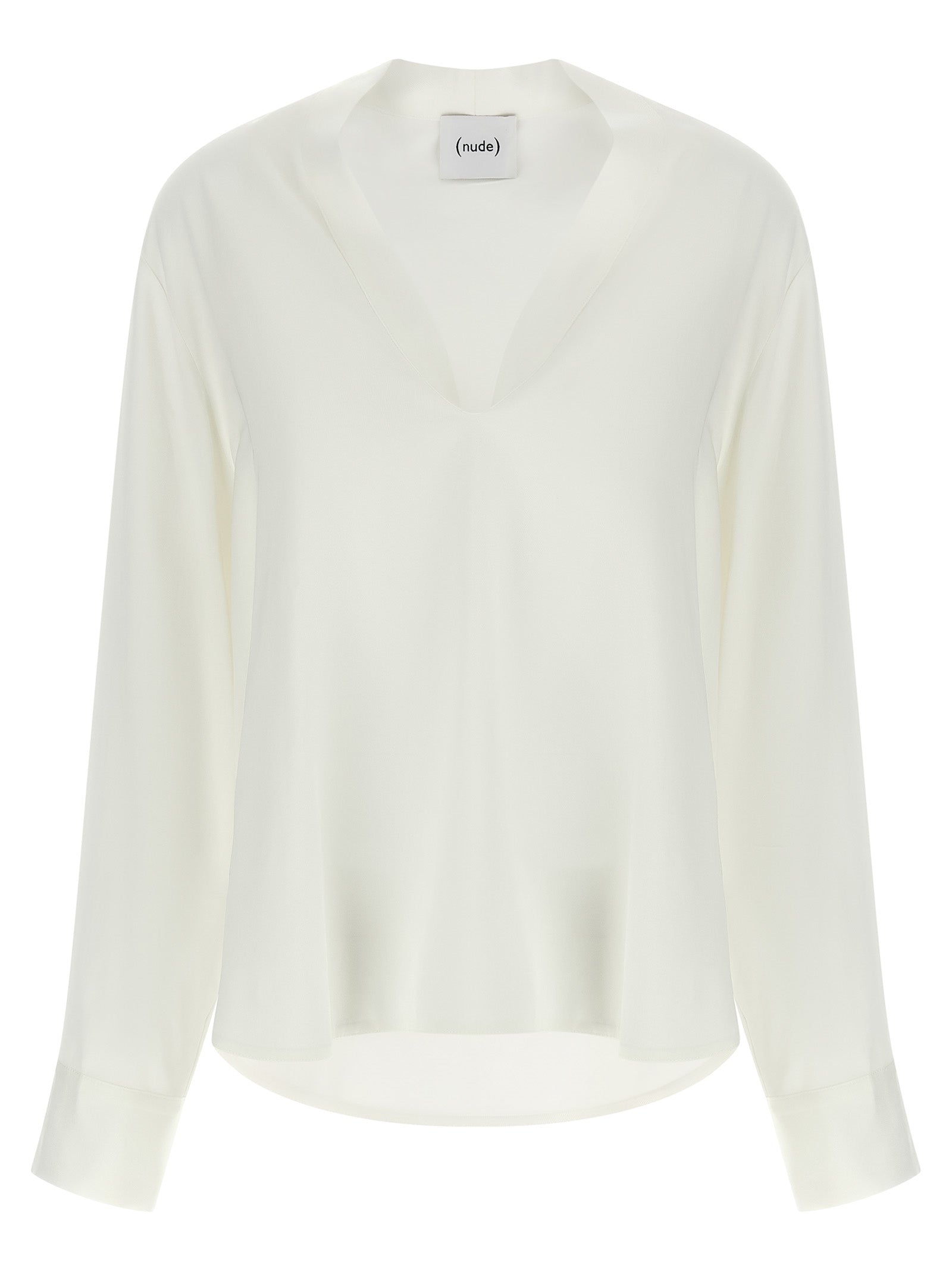 Nude V-Neck Blouse