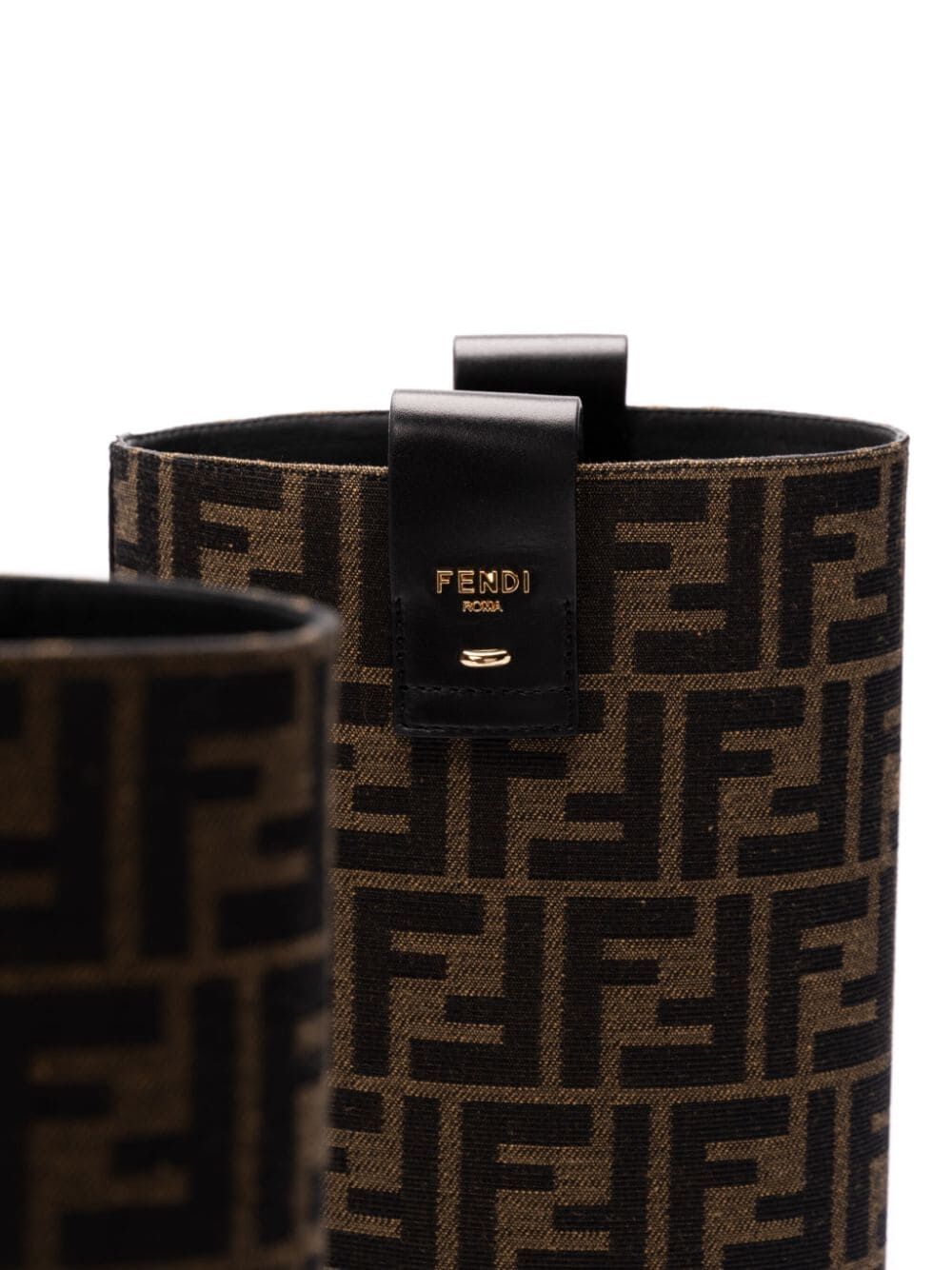 Fendi Fendi Filo Leather And Ff Fabric Boots