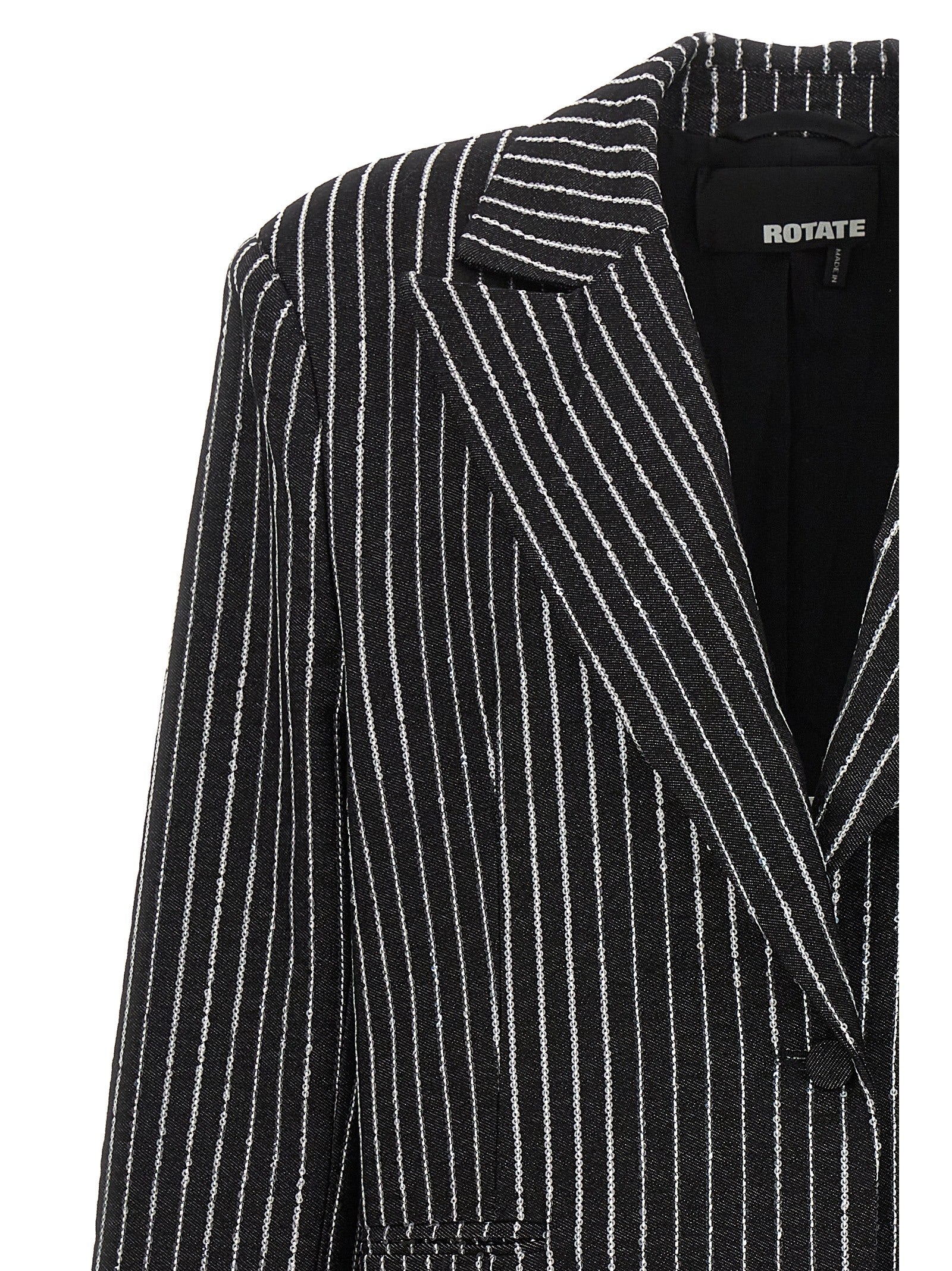 Rotate Birger Christensen Sequin Pinstripe Blazer