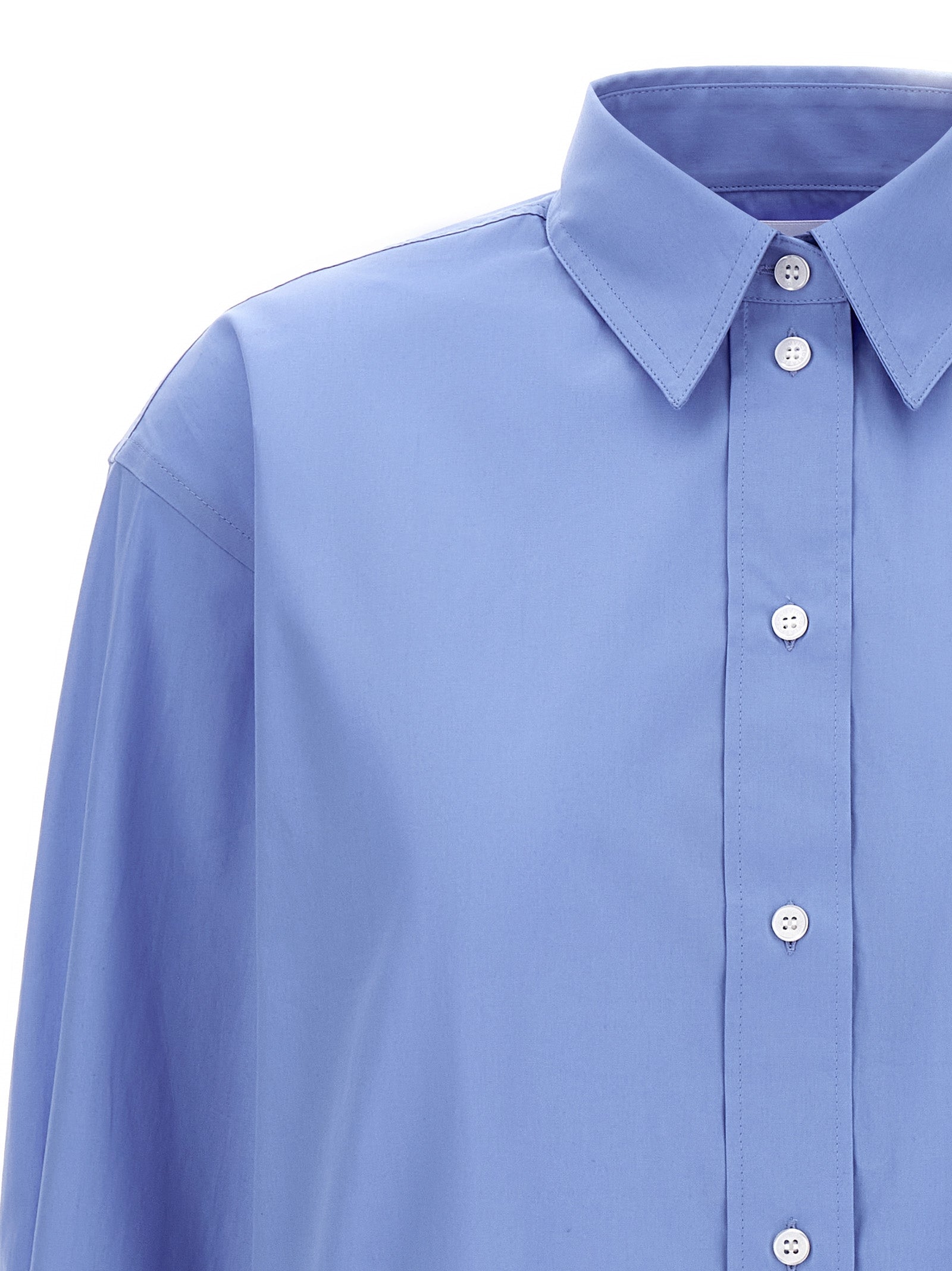 Victoria Beckham Cropped Shirt With Logo Embroidery