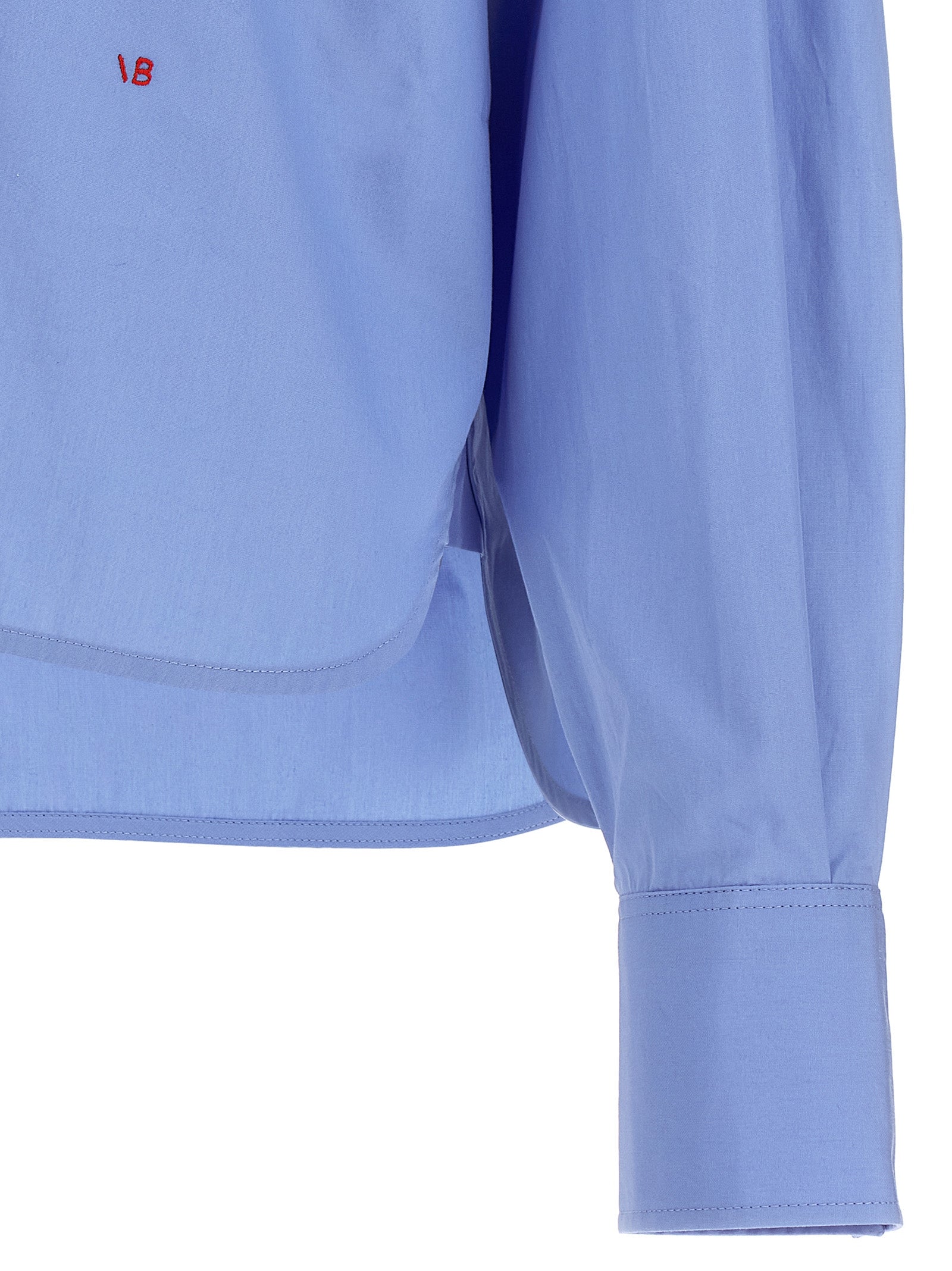 Victoria Beckham Cropped Shirt With Logo Embroidery