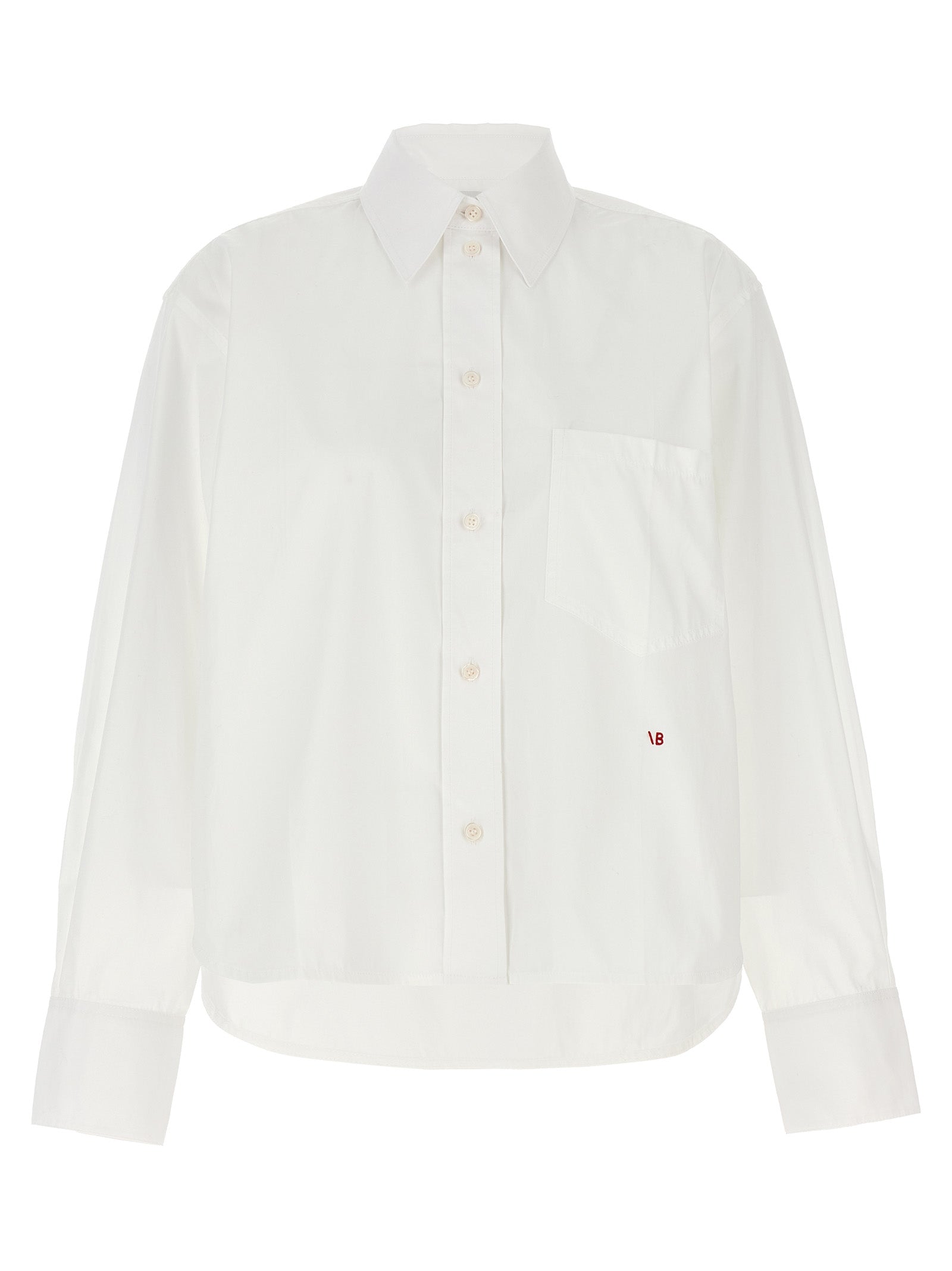 Victoria Beckham Cropped Shirt With Logo Embroidery