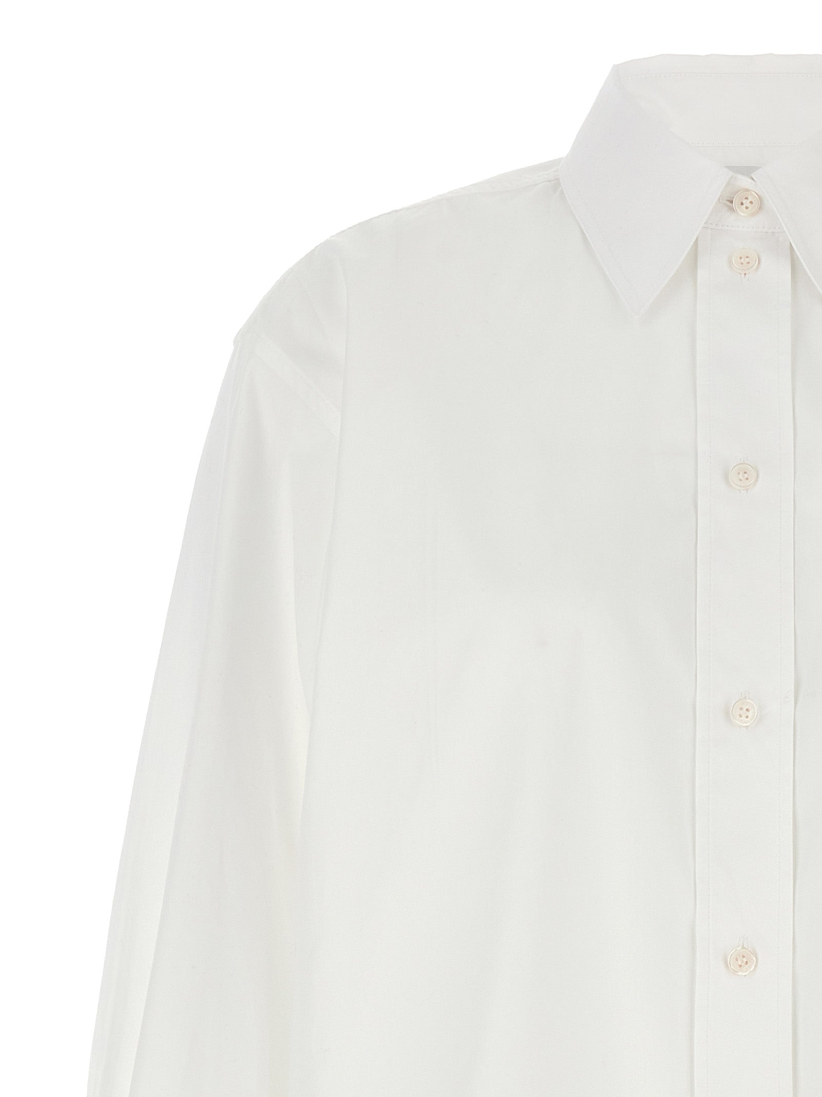 Victoria Beckham Cropped Shirt With Logo Embroidery