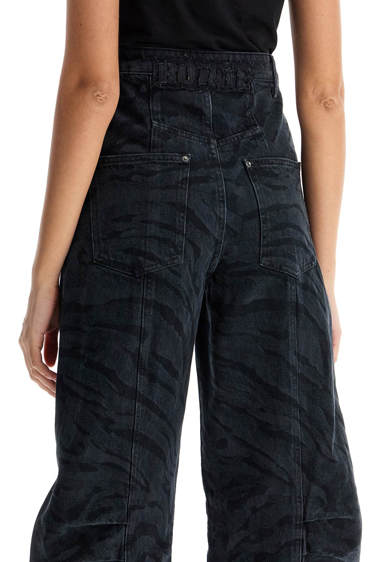 Rotate Animal Print Barrel Jeans