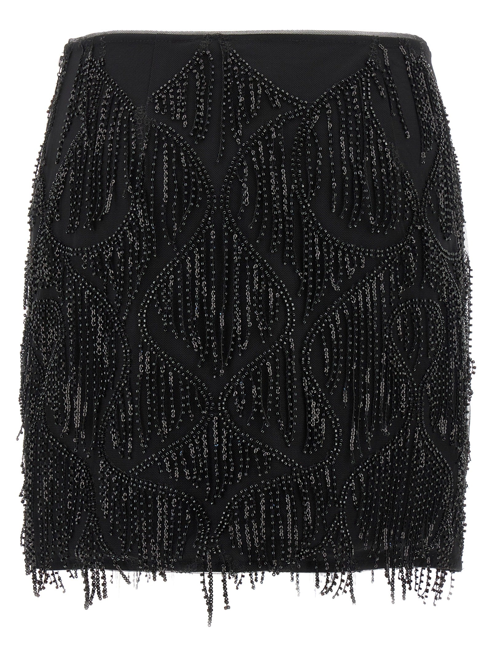 Rotate Birger Christensen Beaded Fringed Skirt