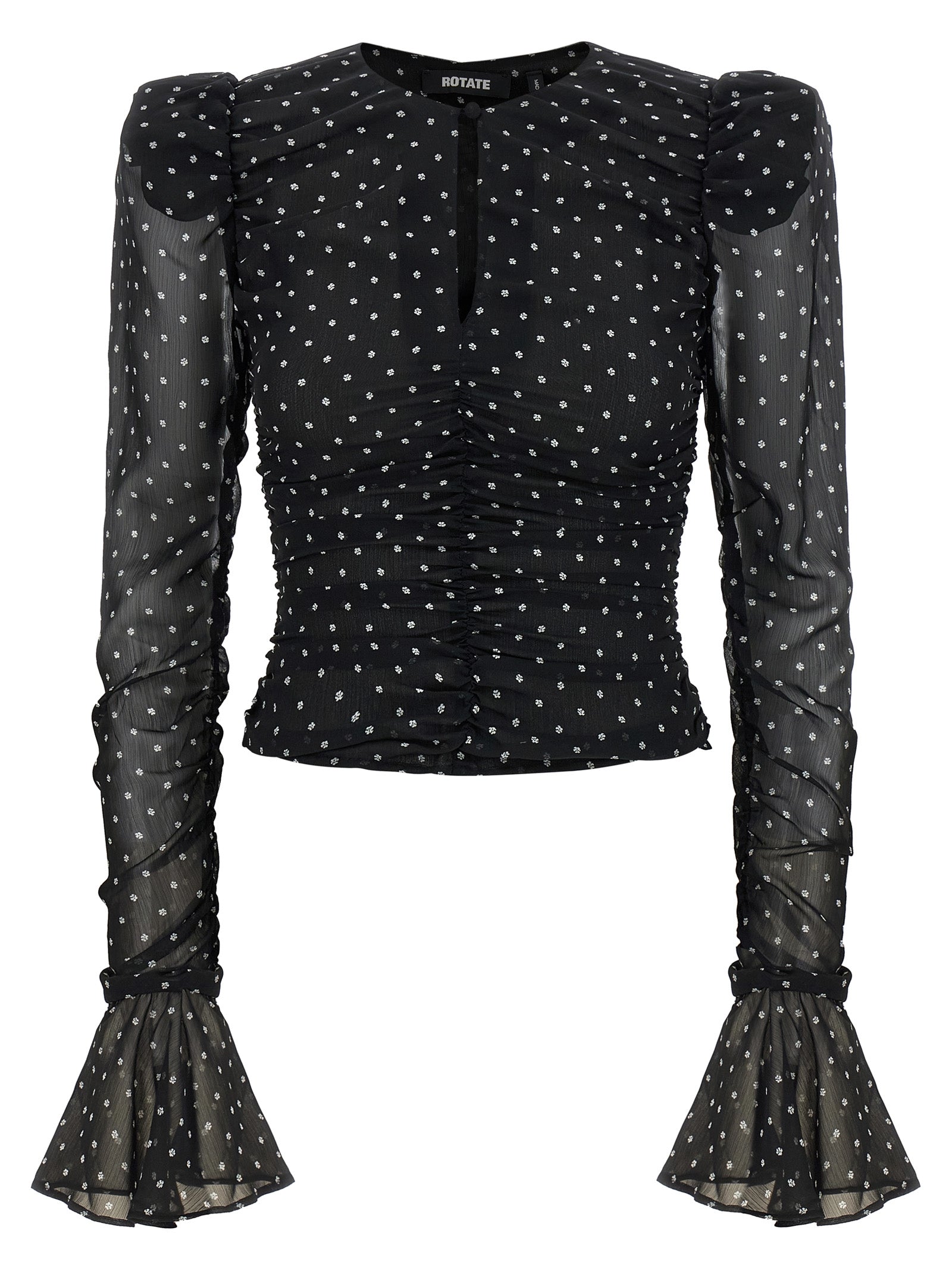 Rotate Birger Christensen 'Chiffon Ruched' Blouse