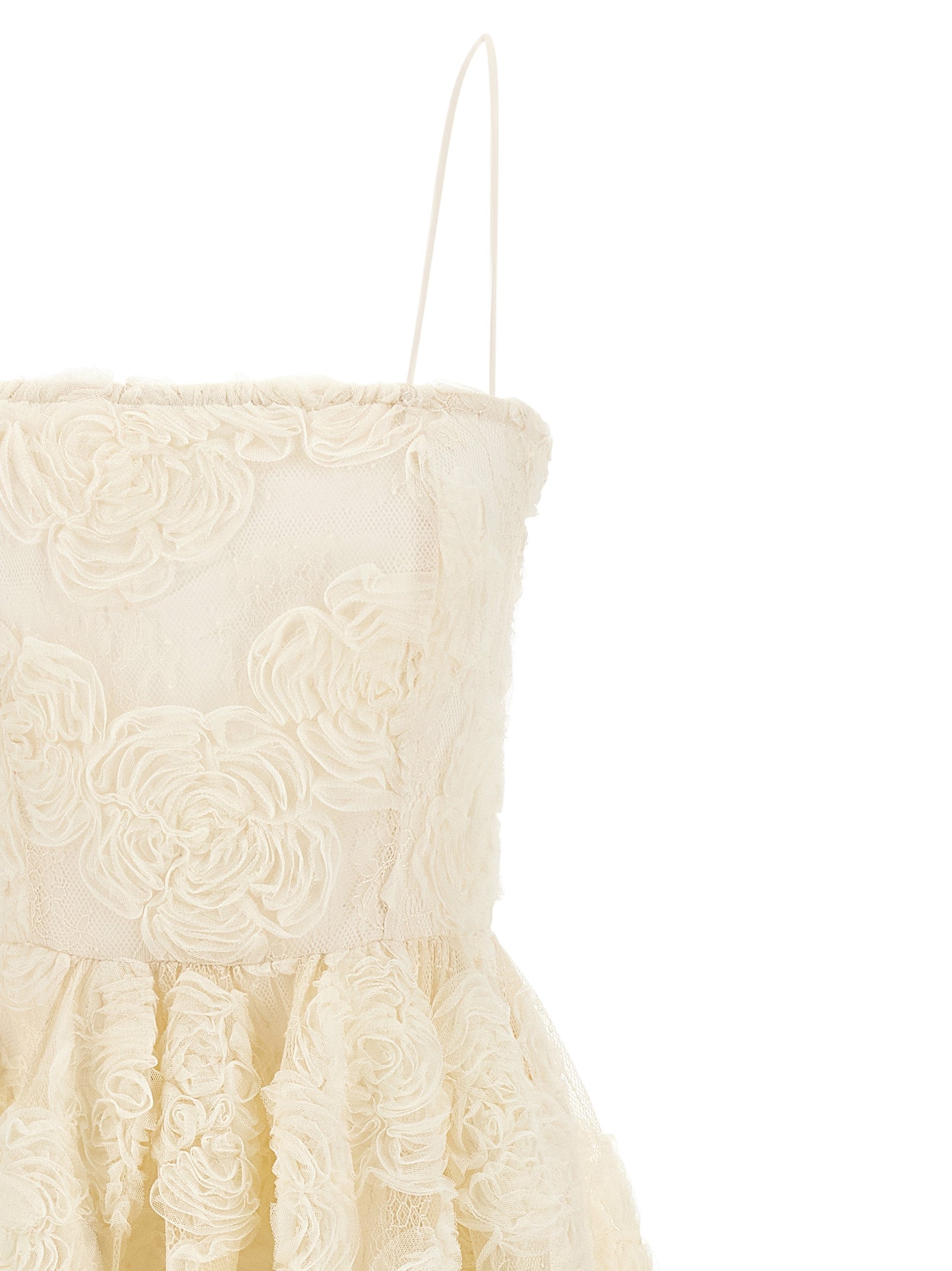 Rotate Birger Christensen 'Flower Mesh Midi' Dress
