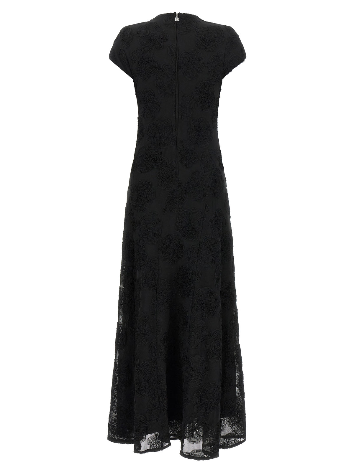 Rotate Birger Christensen Black 'Flower Mesh Maxi' Dress