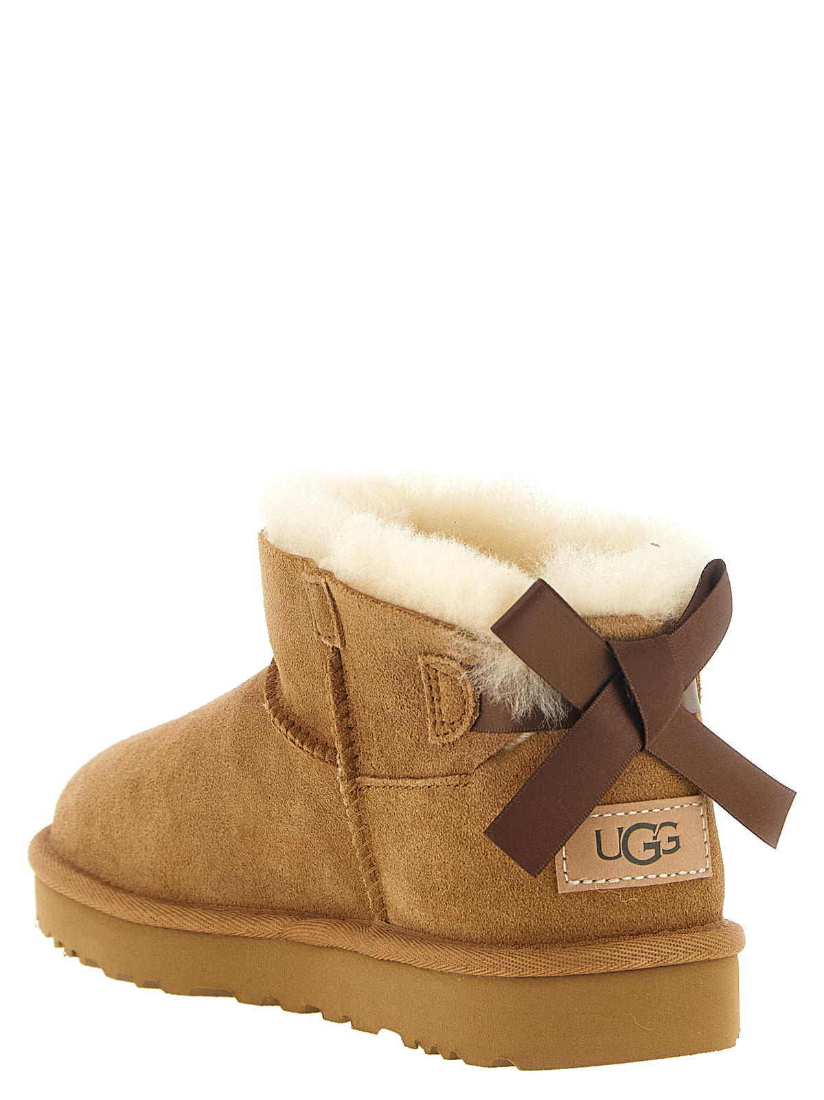 Ugg 'Ultra Mini Bailey Bow' Beige Ankle Boots