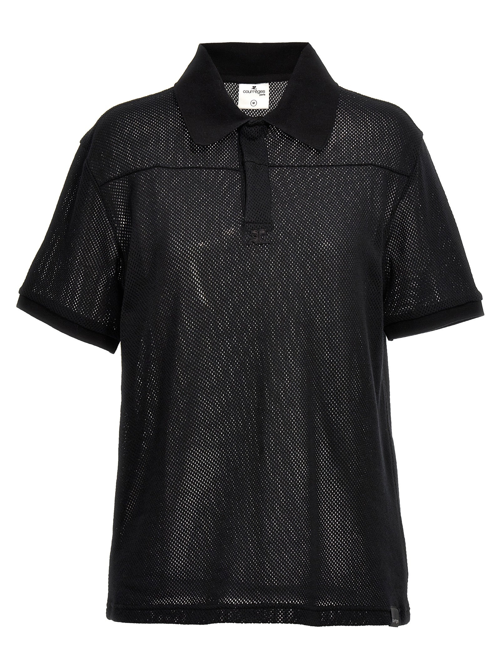 Courreges Mesh Fabric Polo Shirt