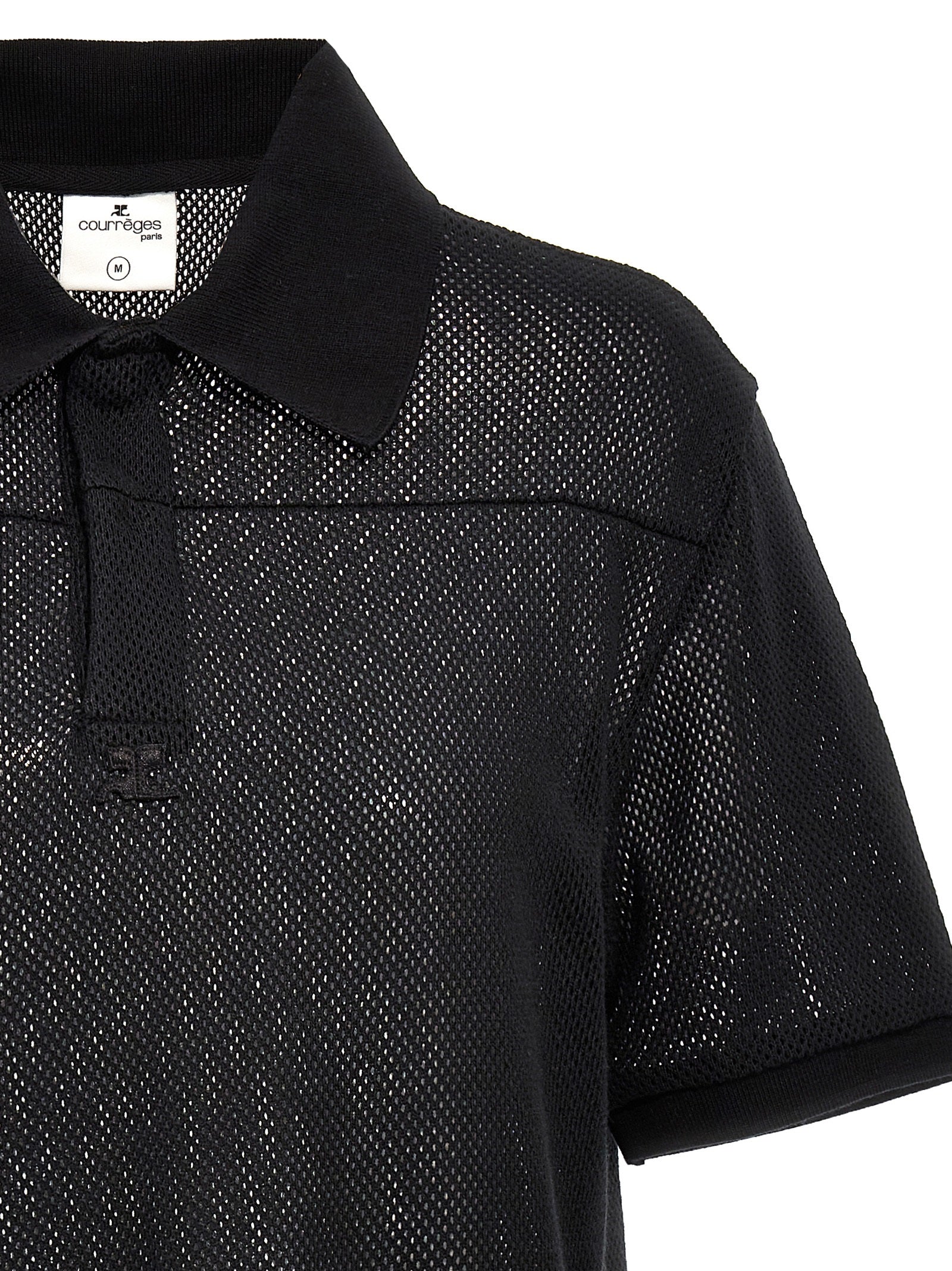 Courreges Mesh Fabric Polo Shirt