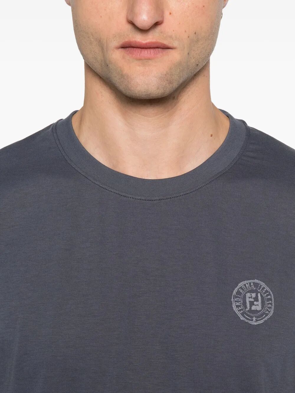 Fendi Ff Postcards Logo Print Cotton T-shirt