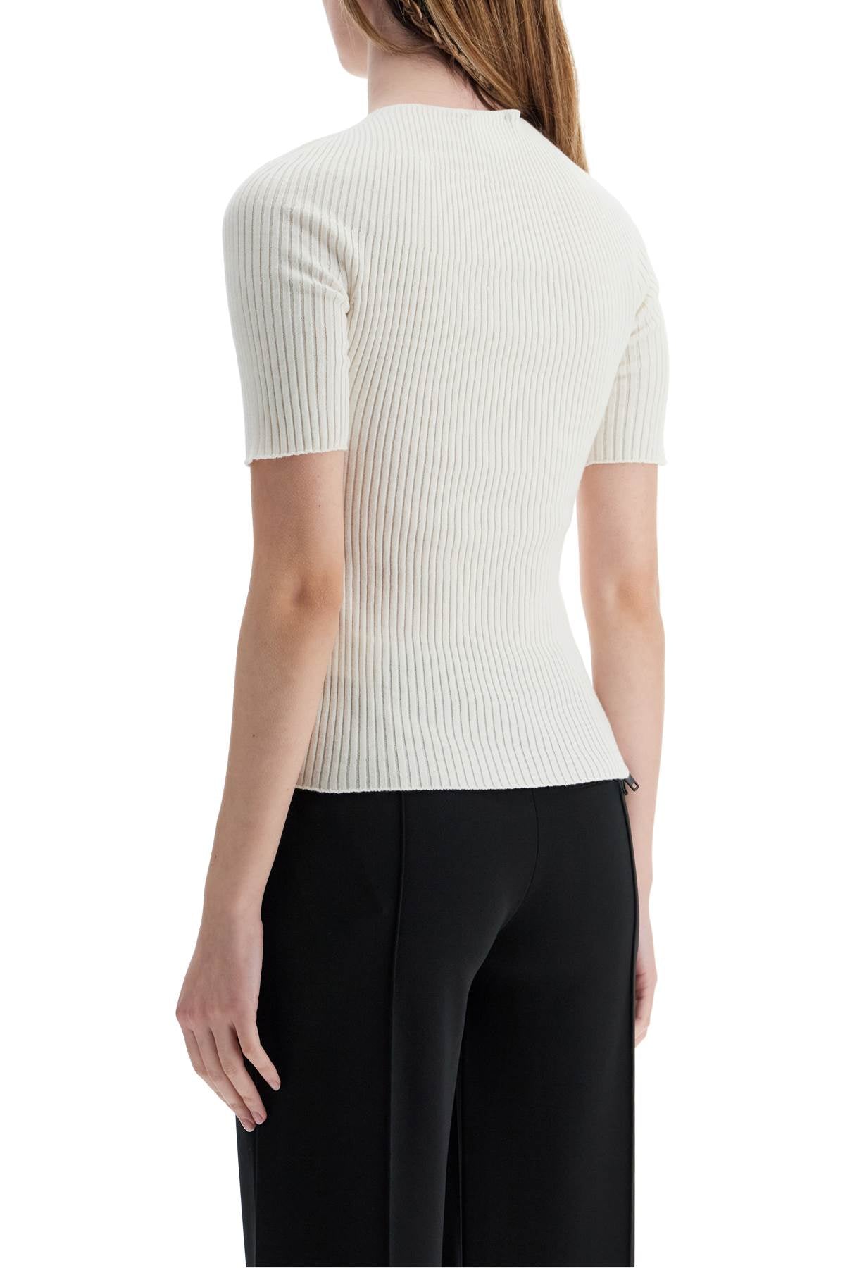 Courreges Heritage White Cotton And Wool Sweater