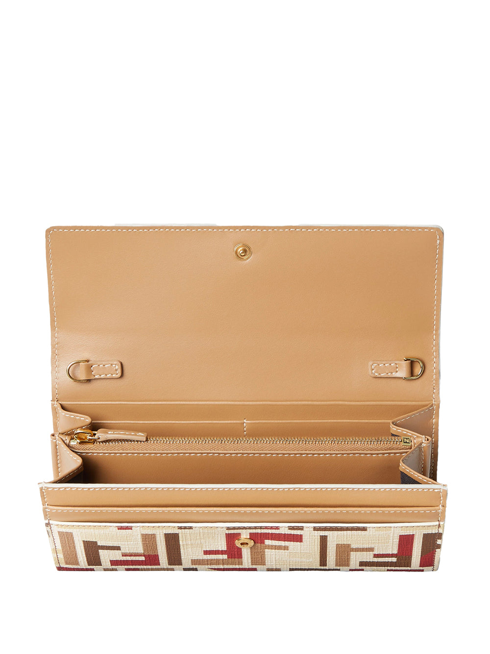 Fendi Ff Fabric Continental With Chain Pouch