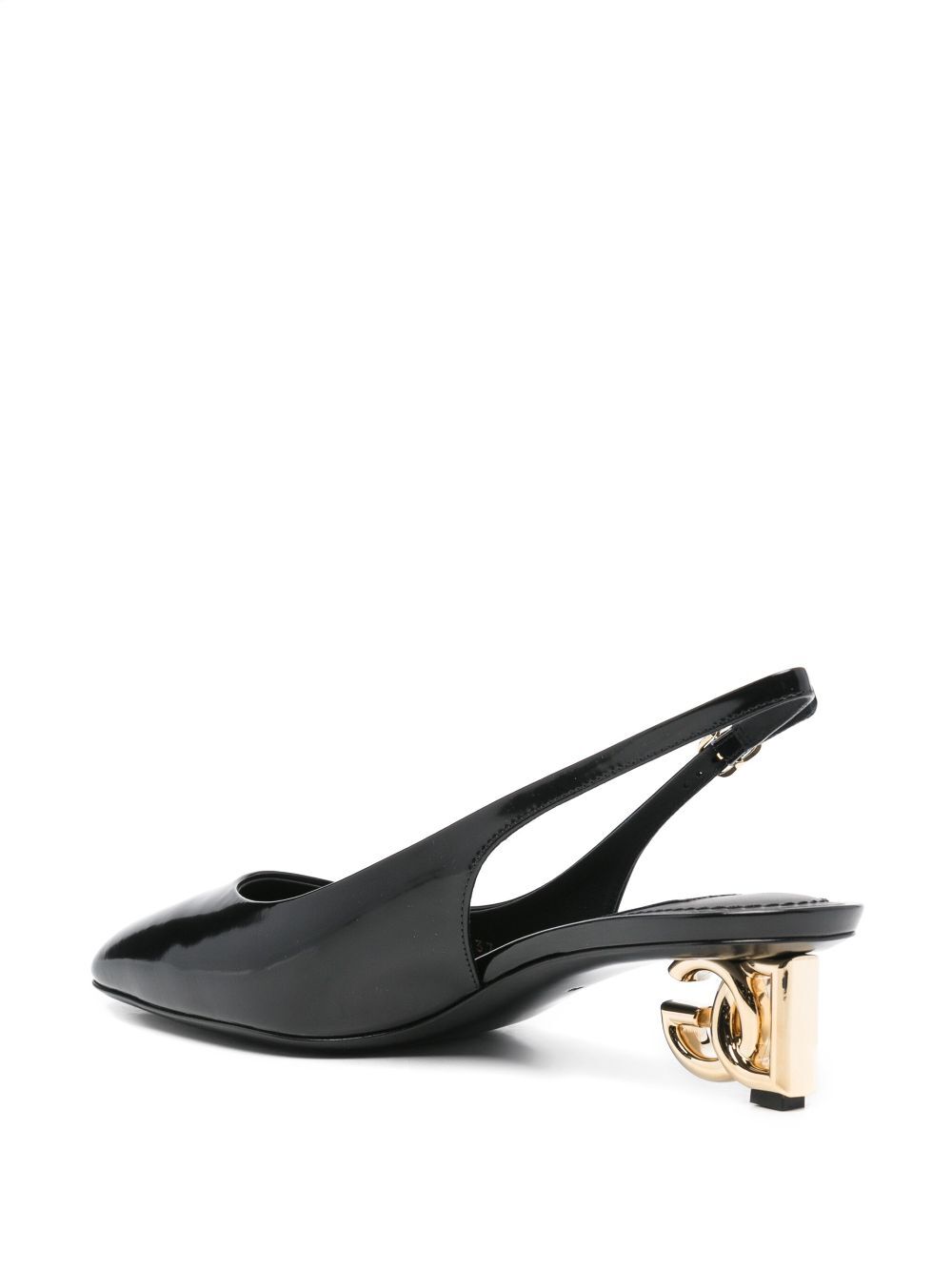 Dolce & Gabbana Logo-heel Patent Leather Slingback Pumps