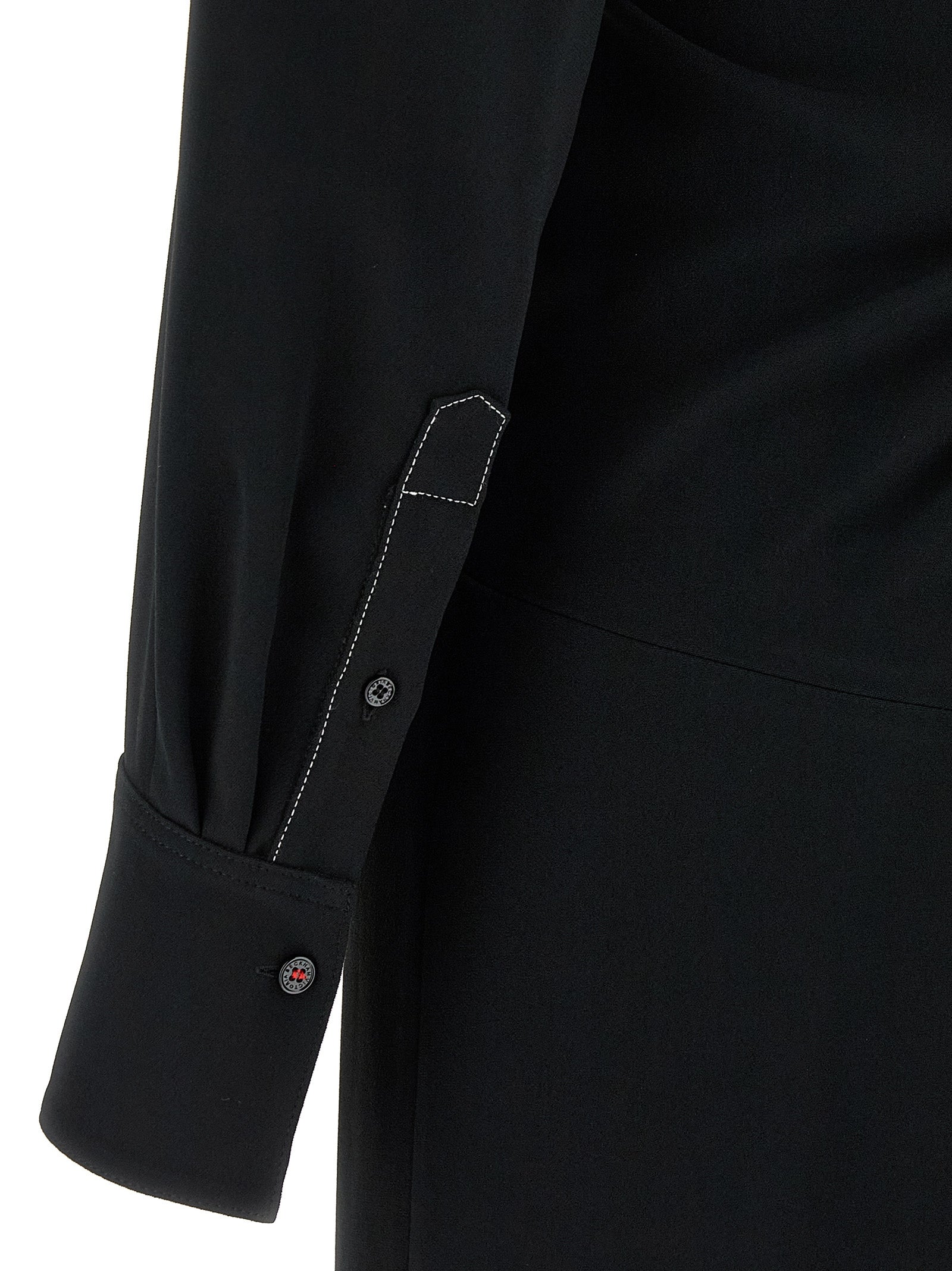 Victoria Beckham 'Long Sleeve Polo Collar Midi' Dress