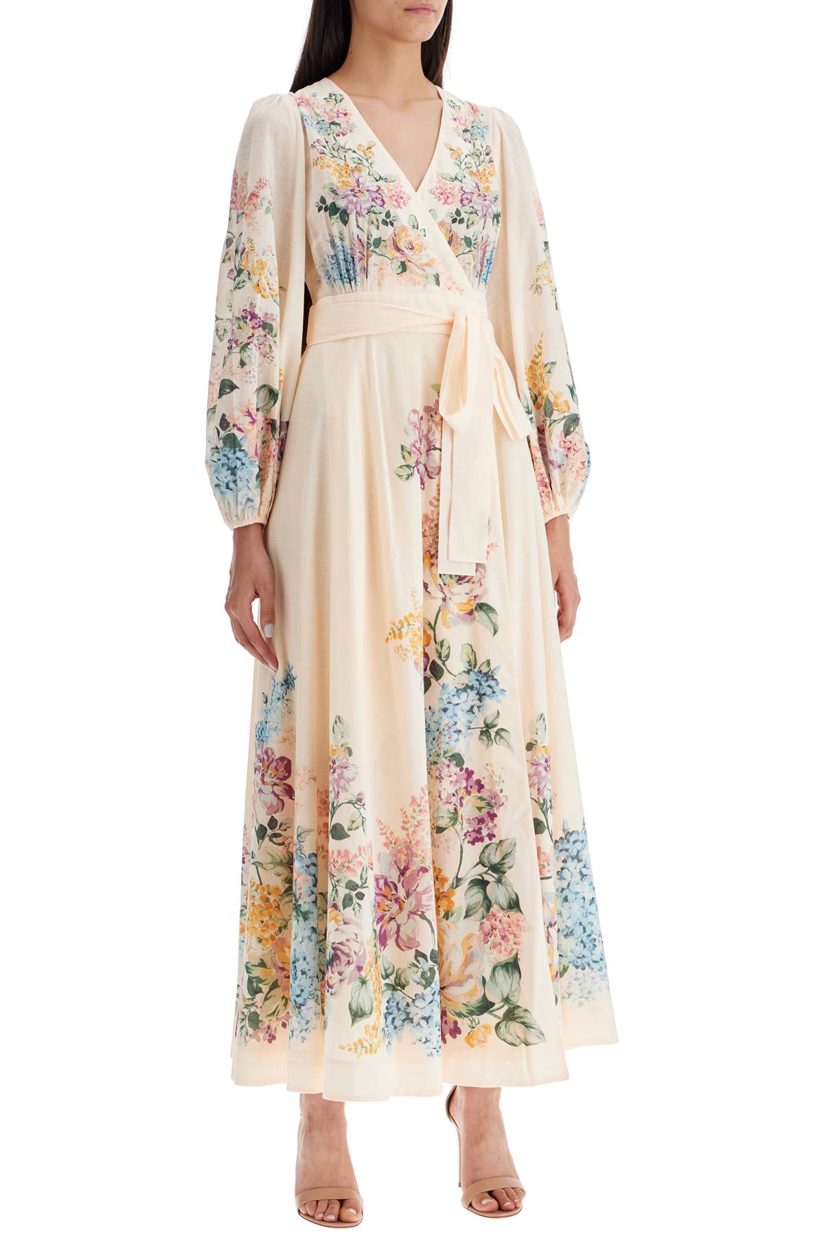 Zimmermann Halliday Midi Wrap Dress With Pockets