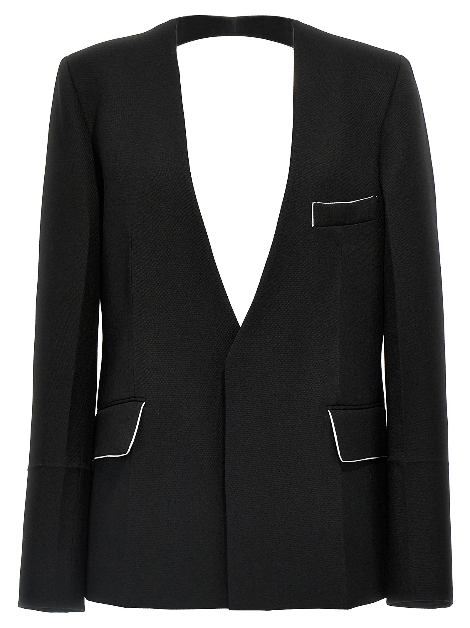 Victoria Beckham 'Shrunken Collarless Open-Back' Blazer