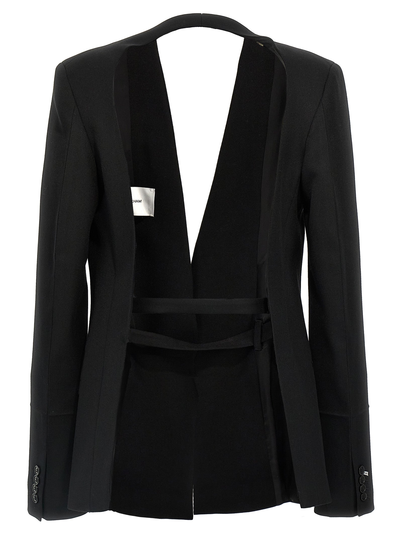 Victoria Beckham 'Shrunken Collarless Open-Back' Blazer