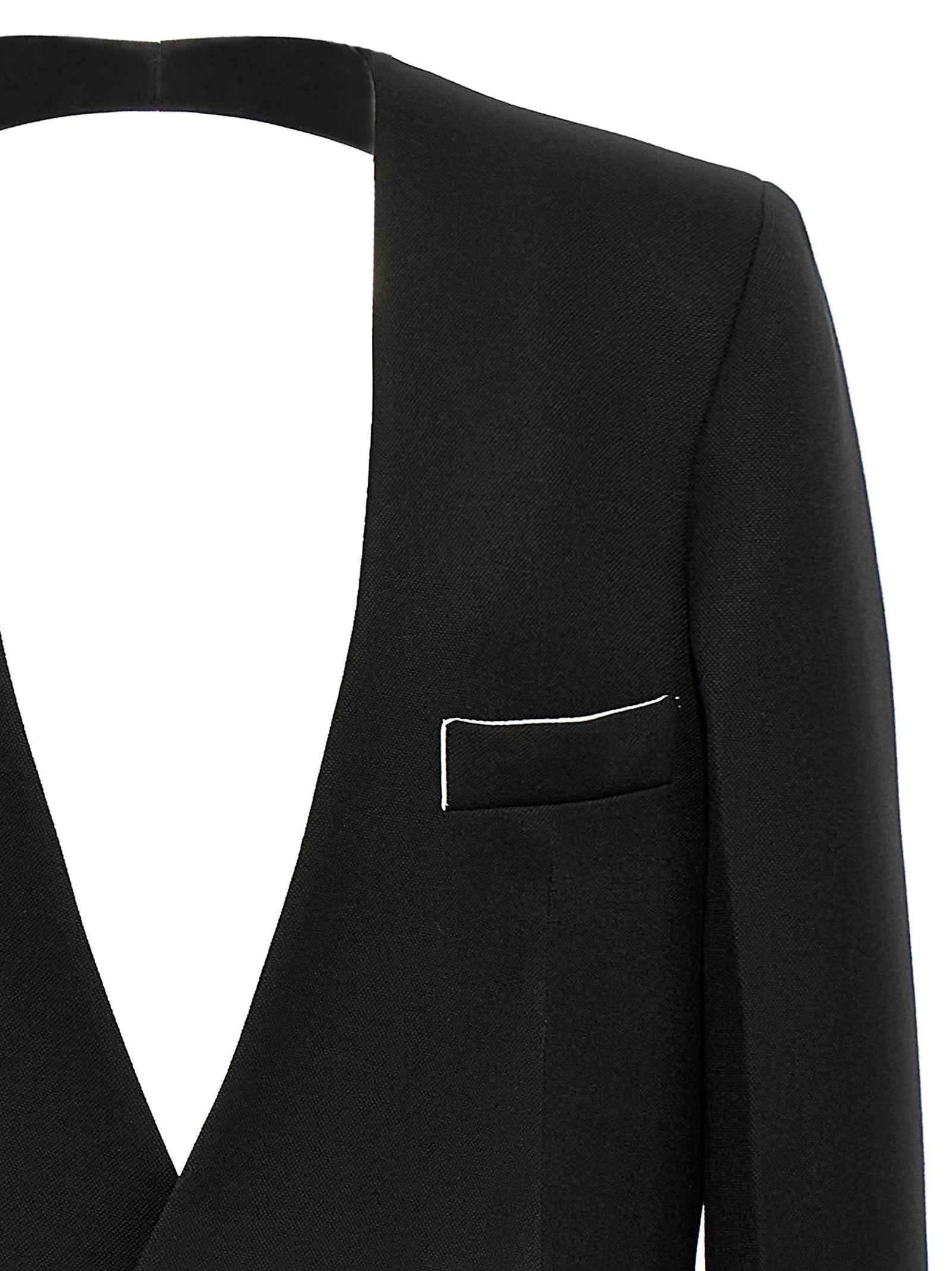 Victoria Beckham 'Shrunken Collarless Open-Back' Blazer