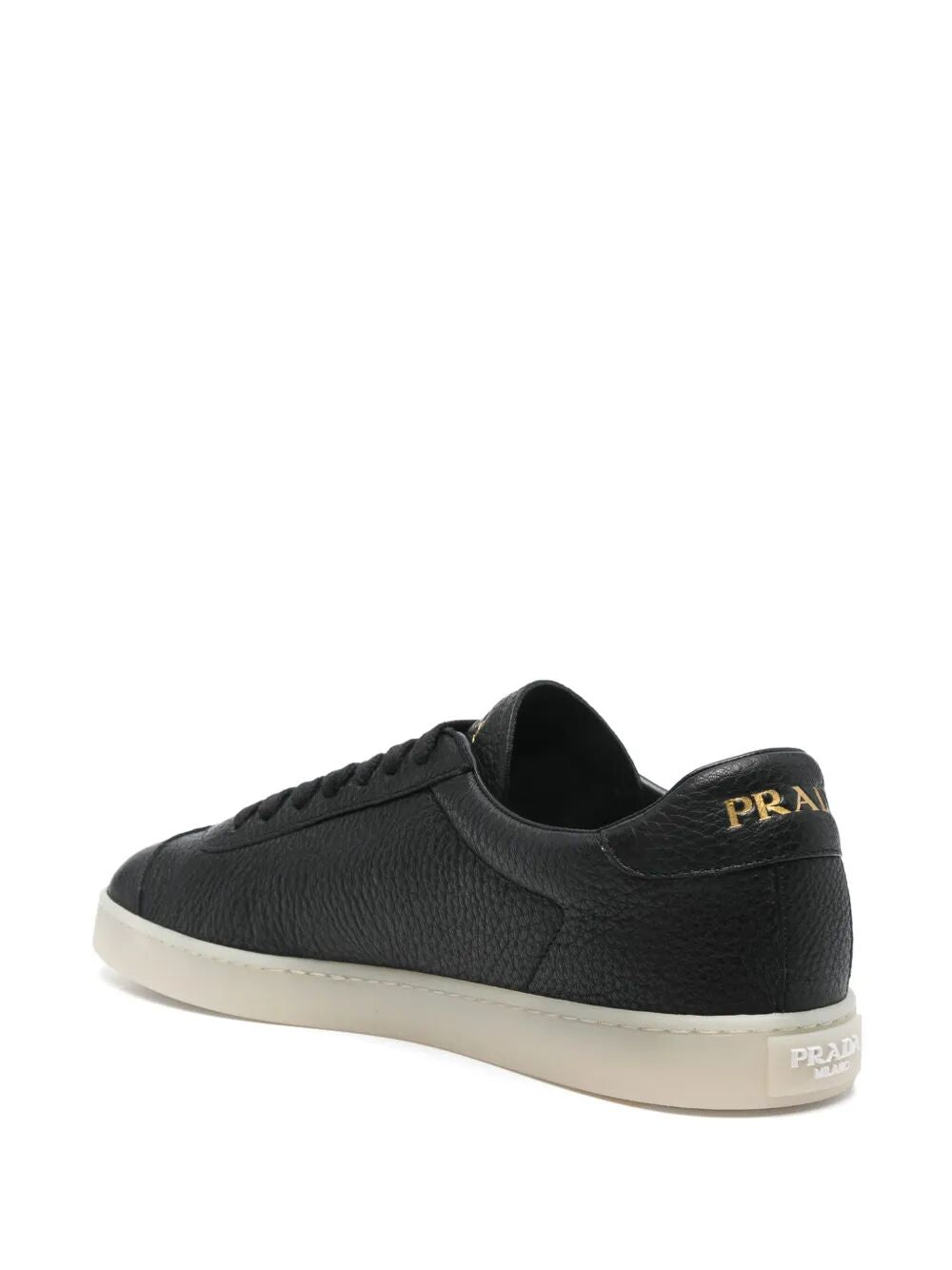 Prada Lane Grained Leather Sneakers