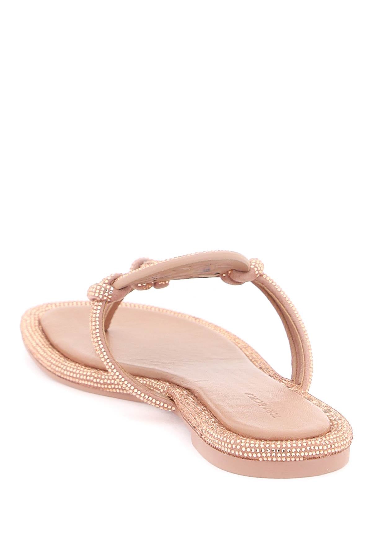 Tory Burch Pavé Leather Thong Sandals